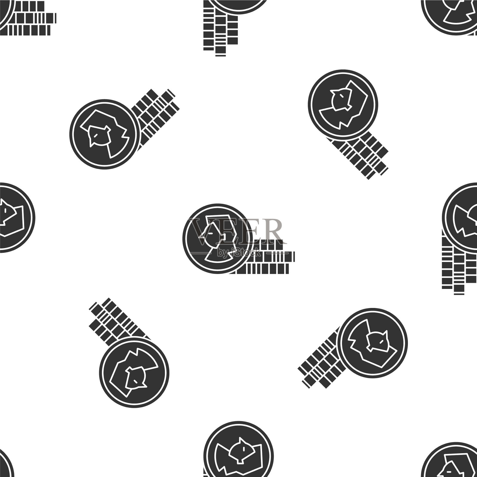 灰色钱币为游戏图标隔离无缝模式插画图片素材