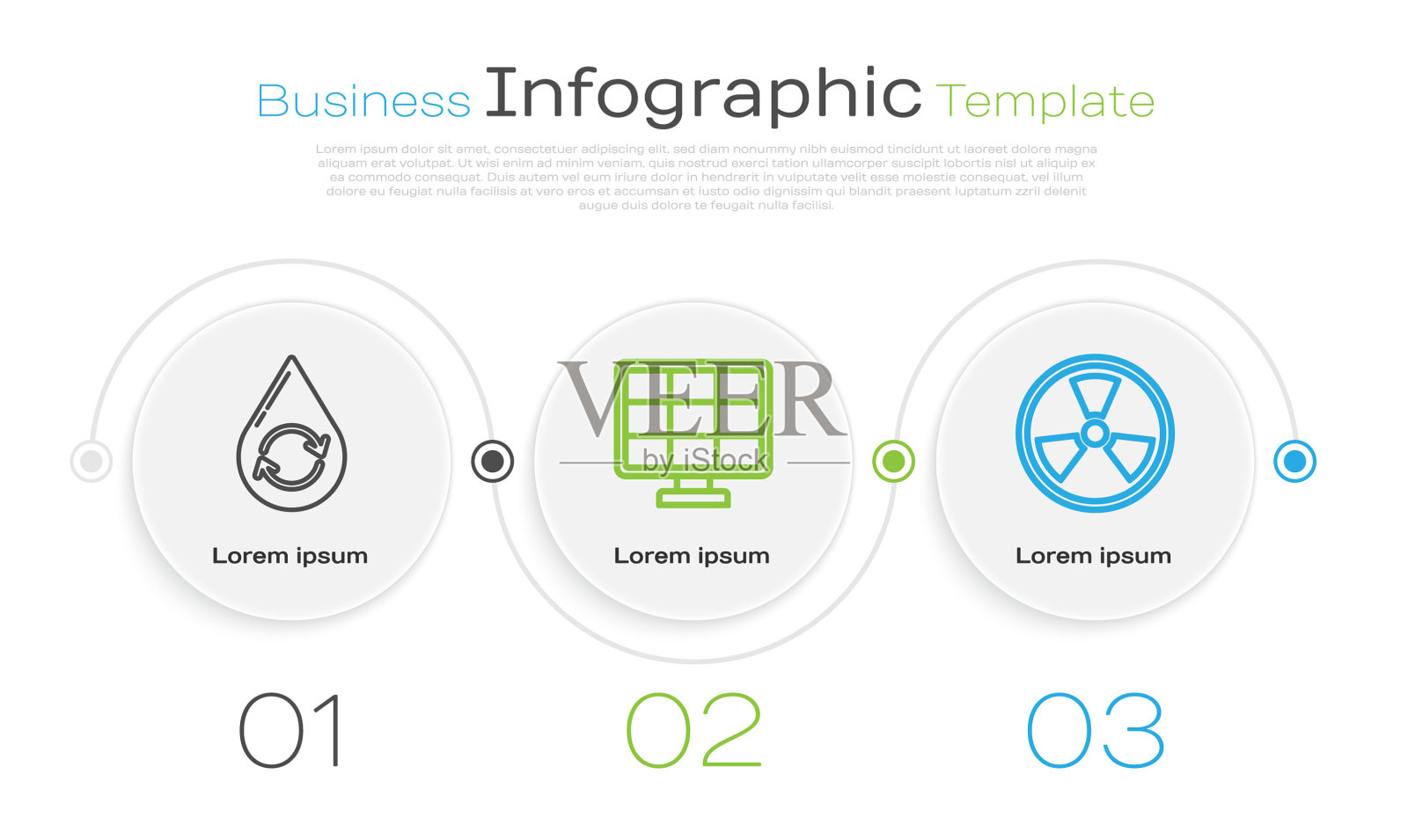 成套回收清洁水太阳能板插画图片素材