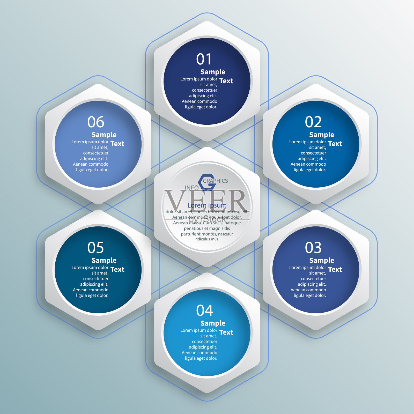 摘要三维纸张信息图。业务模板。矢量图插画图片素材