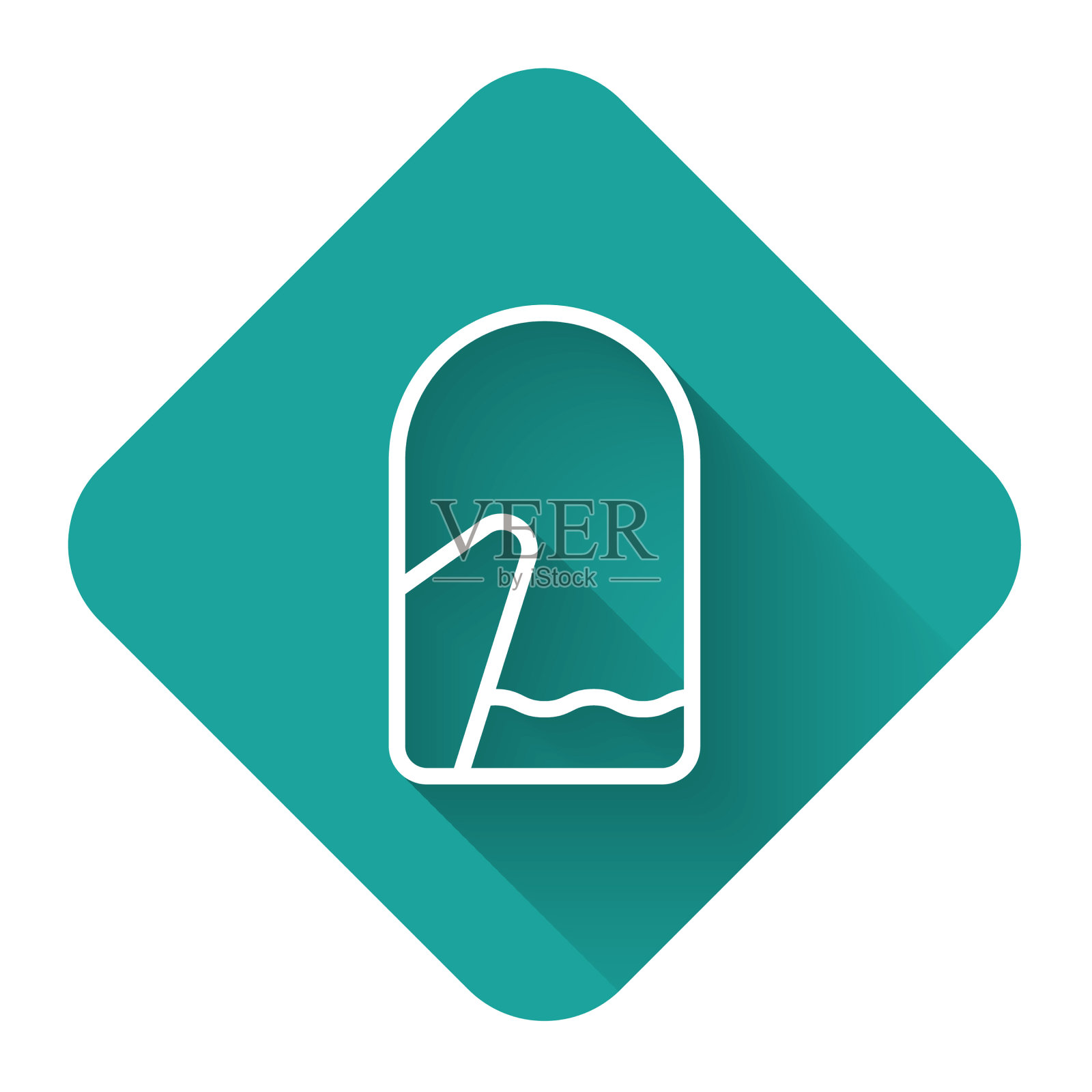 白色线圣诞手套图标孤立与图标素材