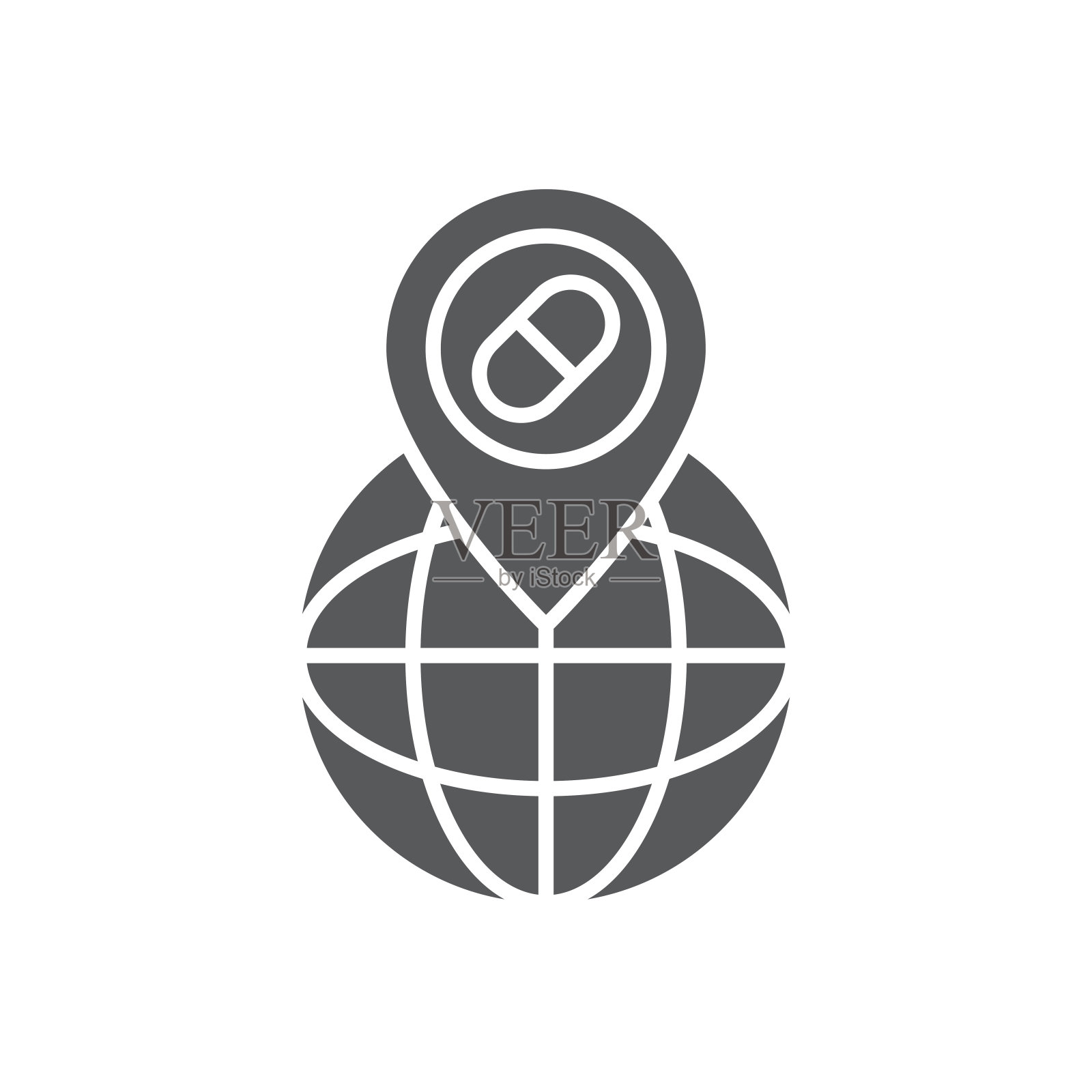 药店位置引脚矢量图标符号孤立的白色背景图标素材