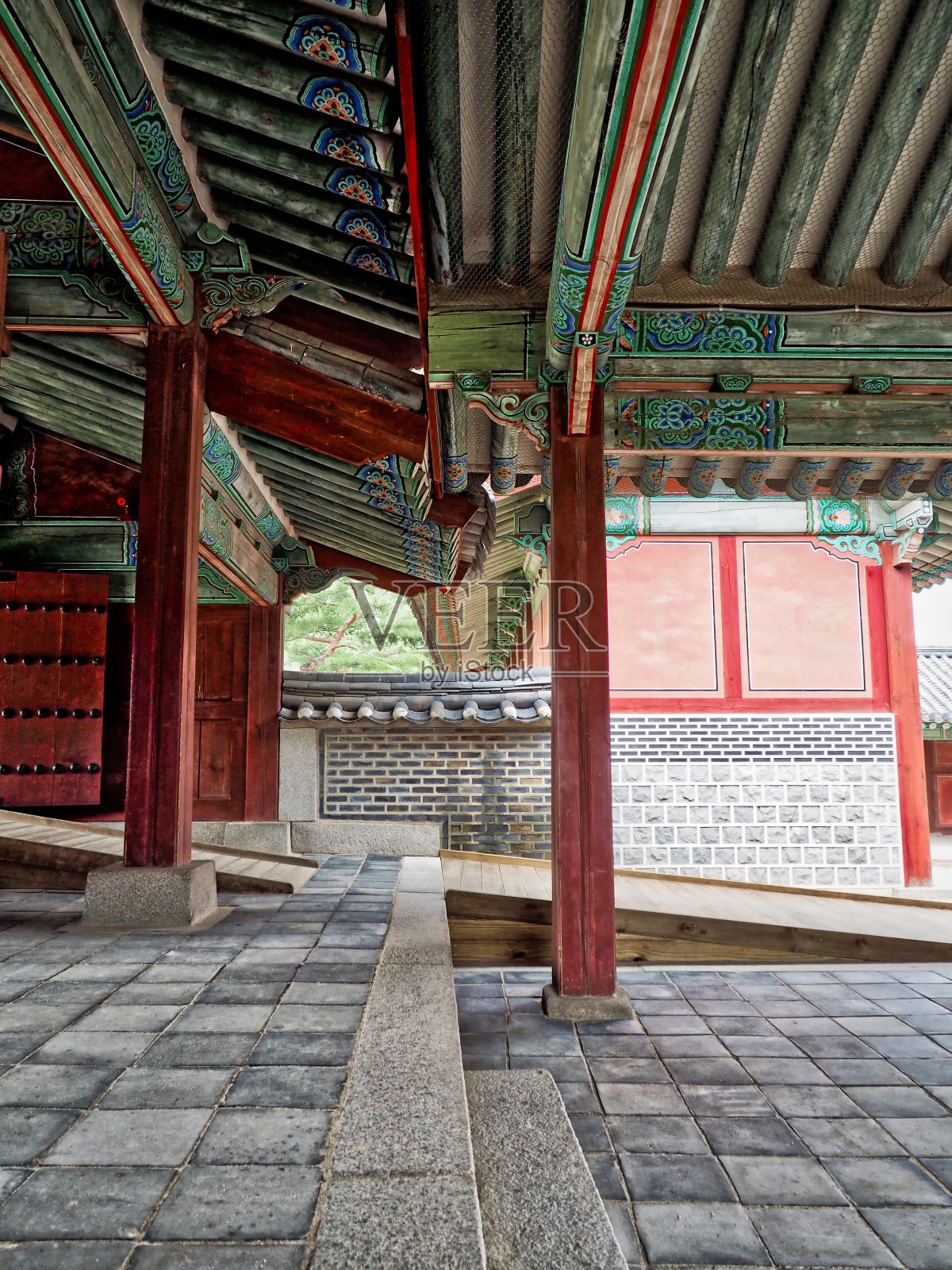 韩国传统宫殿长庚宫，传统建筑照片摄影图片