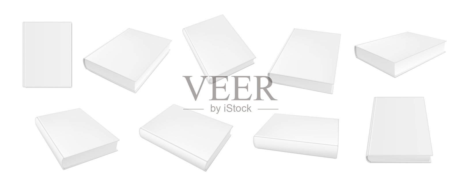 空白精装书。设计模板素材