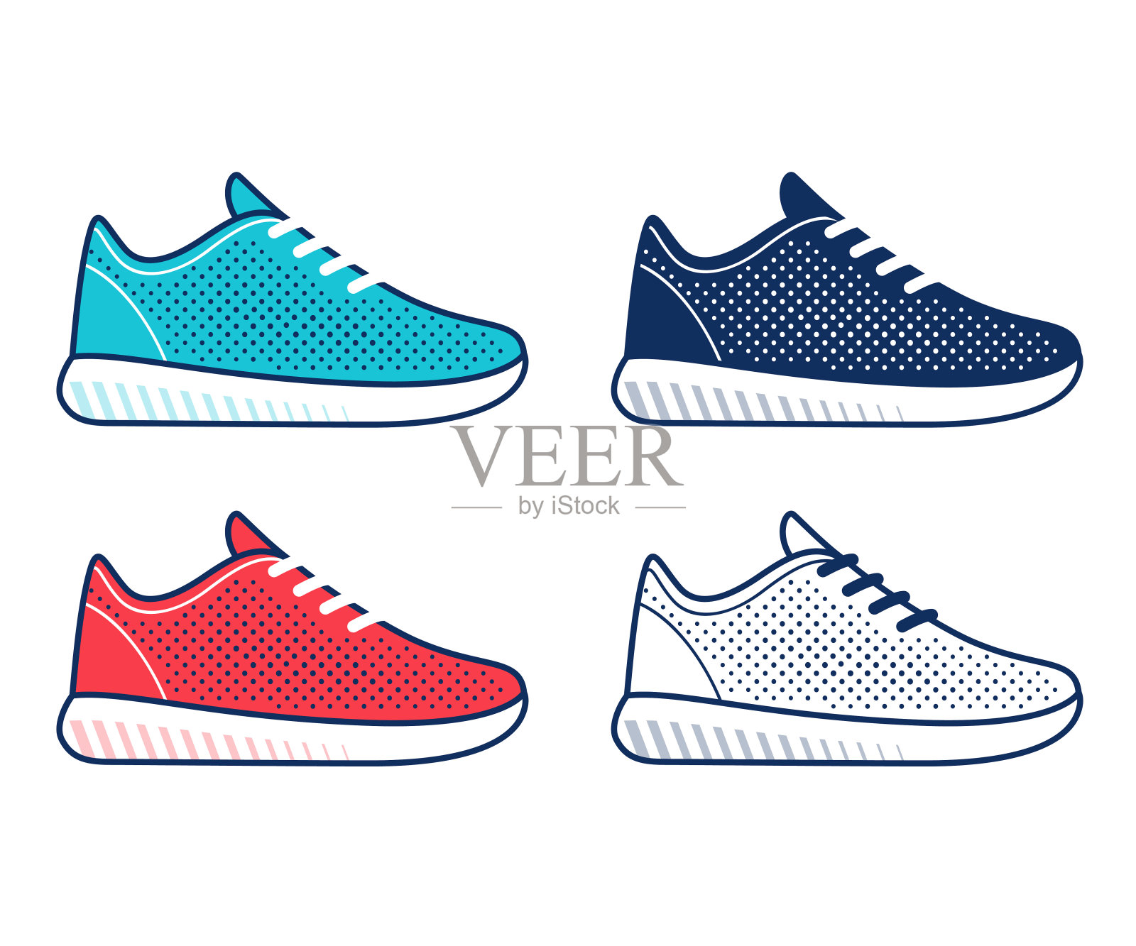 跑鞋图标集插画图片素材