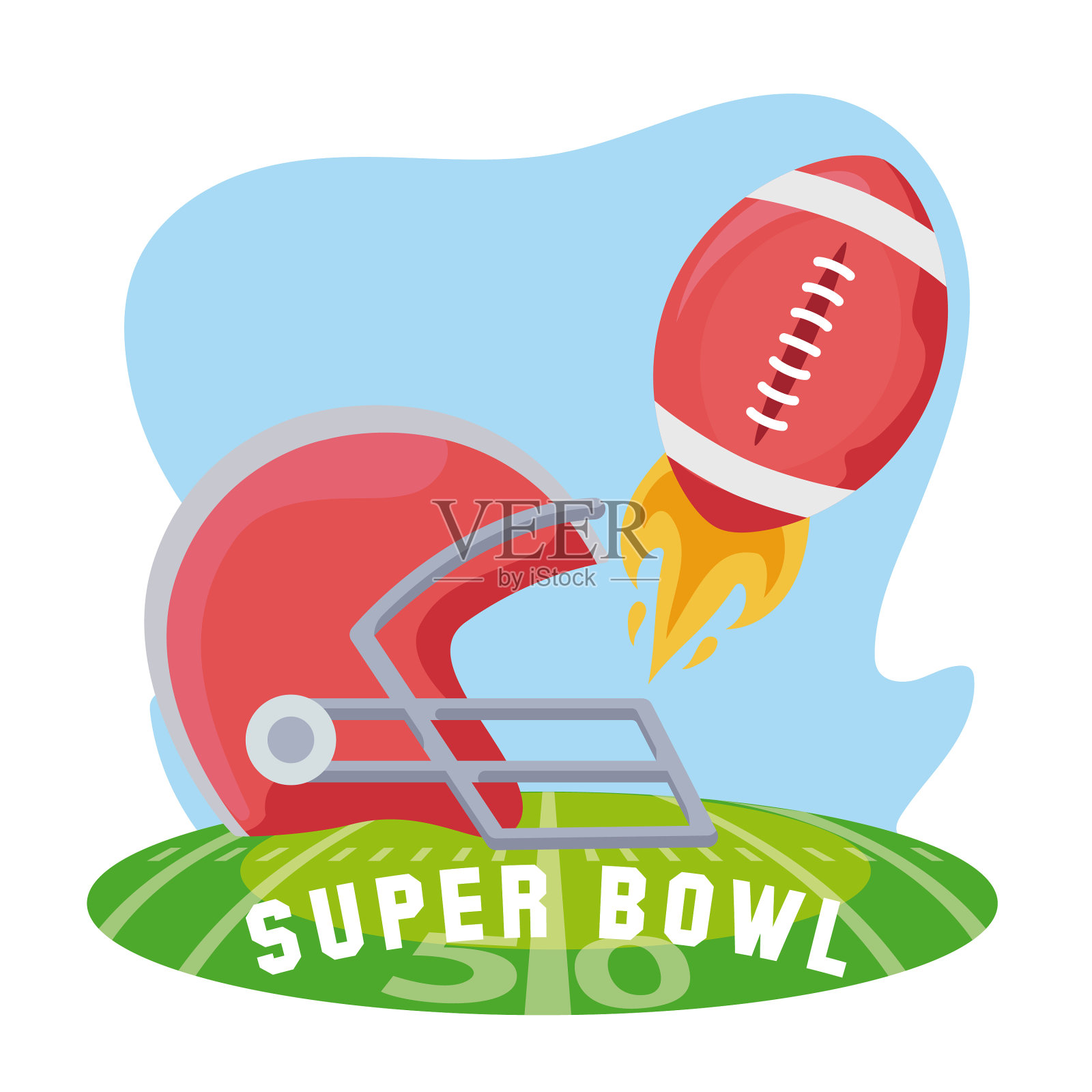 超级碗球和头盔设计元素图片