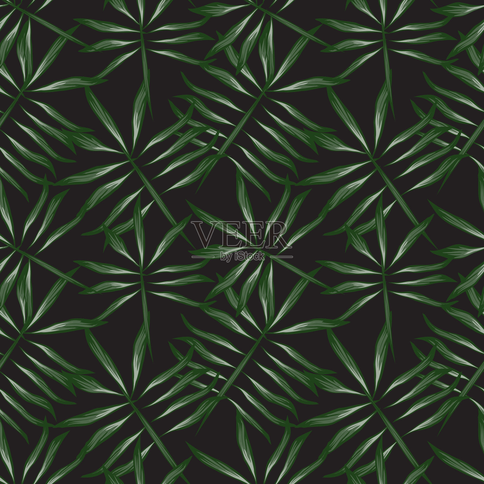 热带植物花卉无缝图案插画图片素材