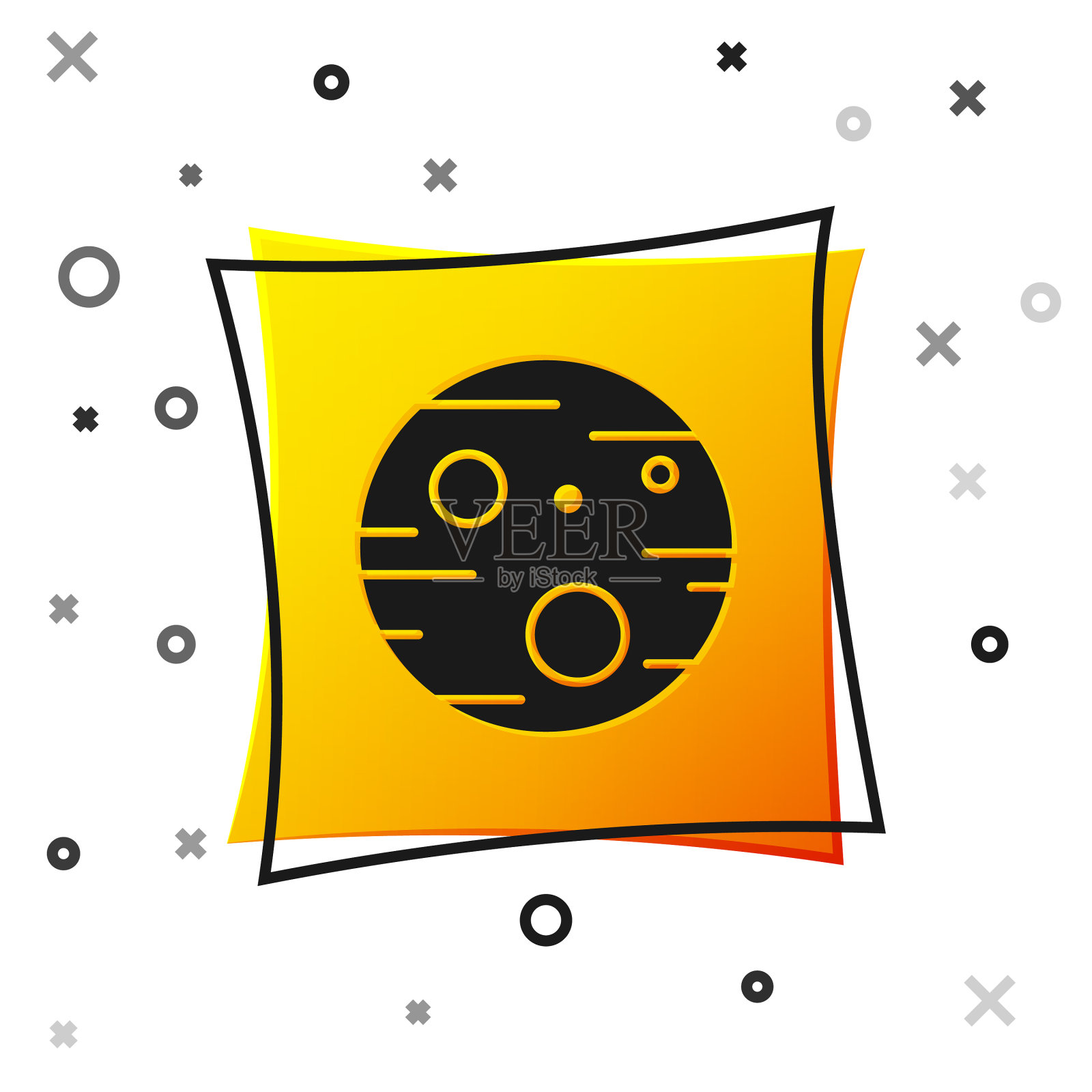 黑色行星火星图标孤立在白色插画图片素材