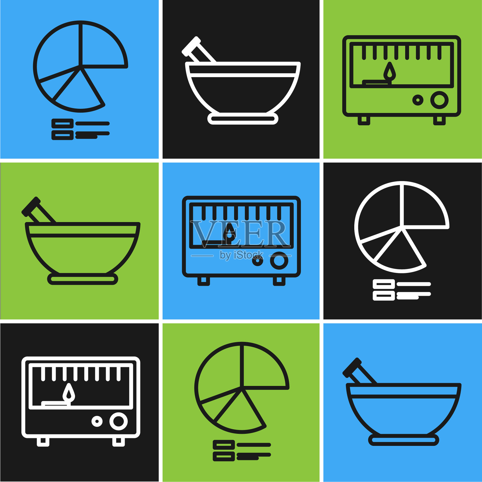 设直线饼图信息电子插画图片素材