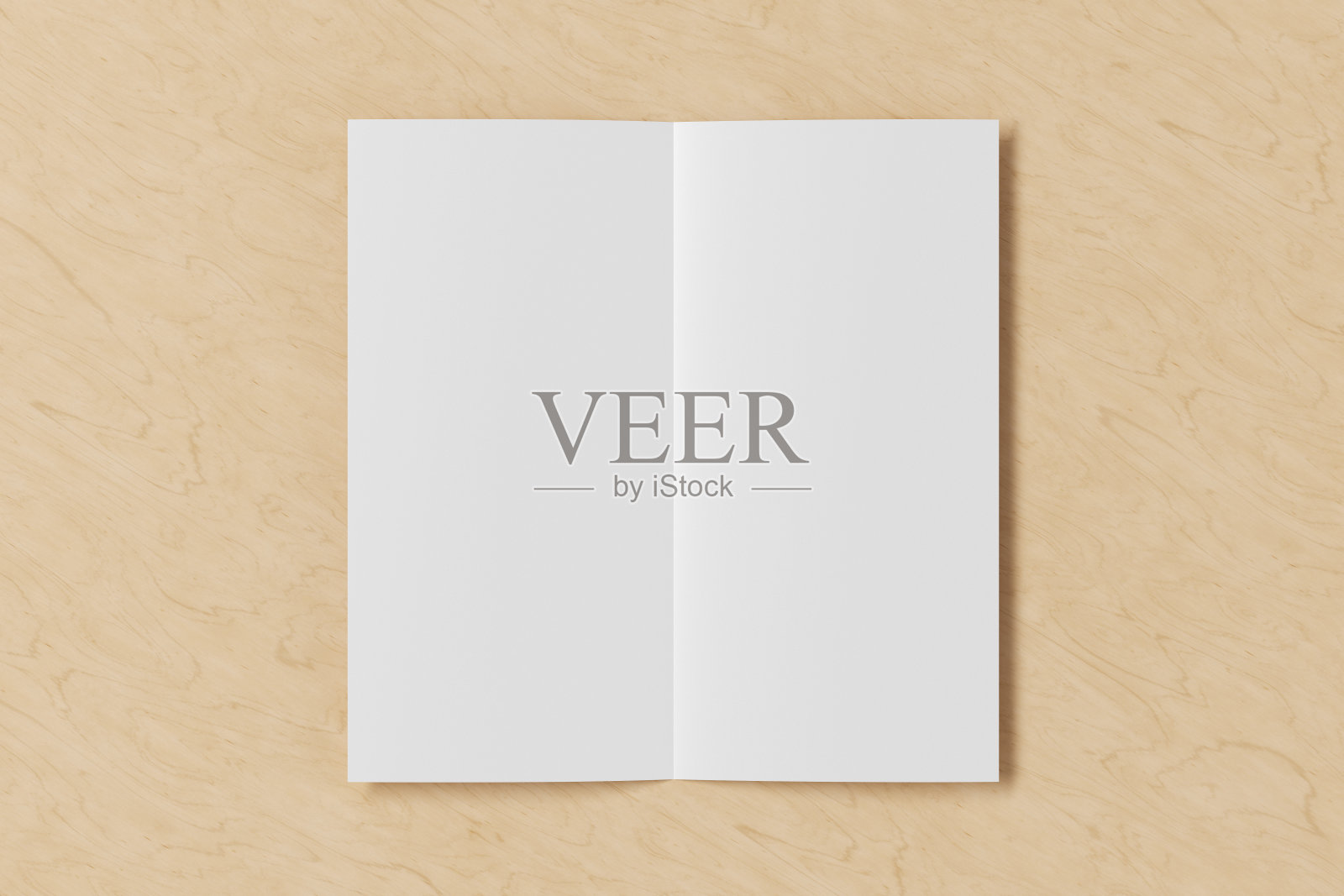 空白方形传单封面。双折页或半折页小册子与剪切路径隔离。照片摄影图片