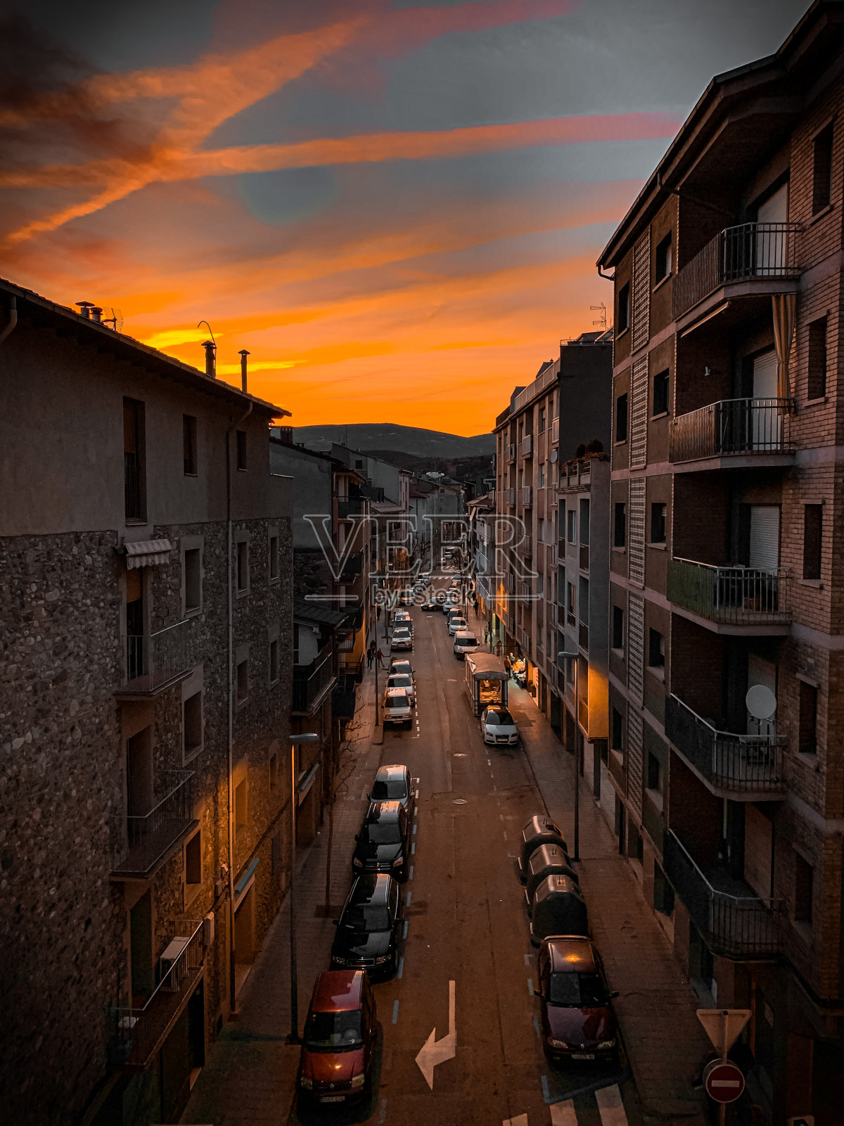 街道的高角度视图照片摄影图片