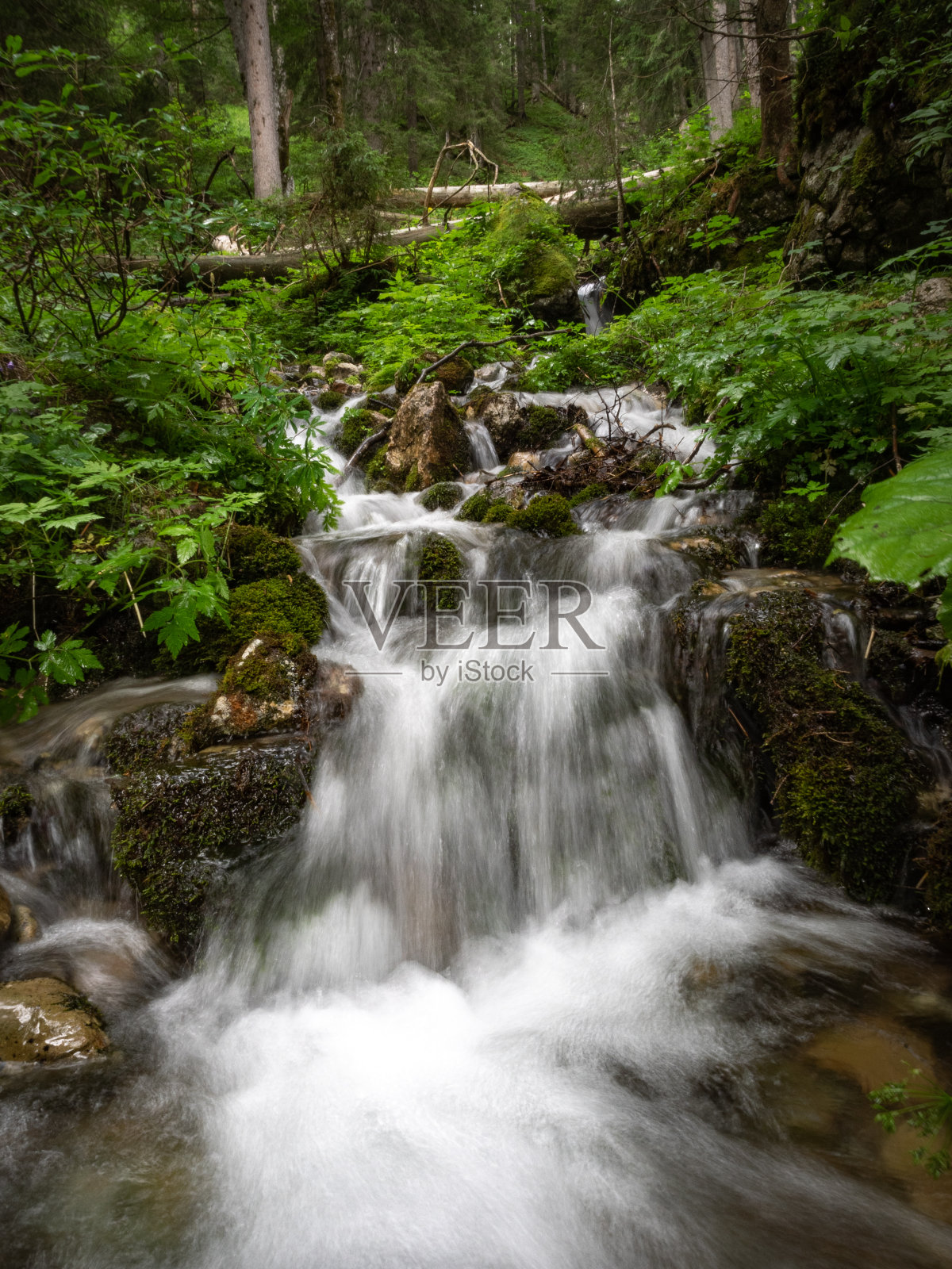 长时间曝光的瀑布照片摄影图片