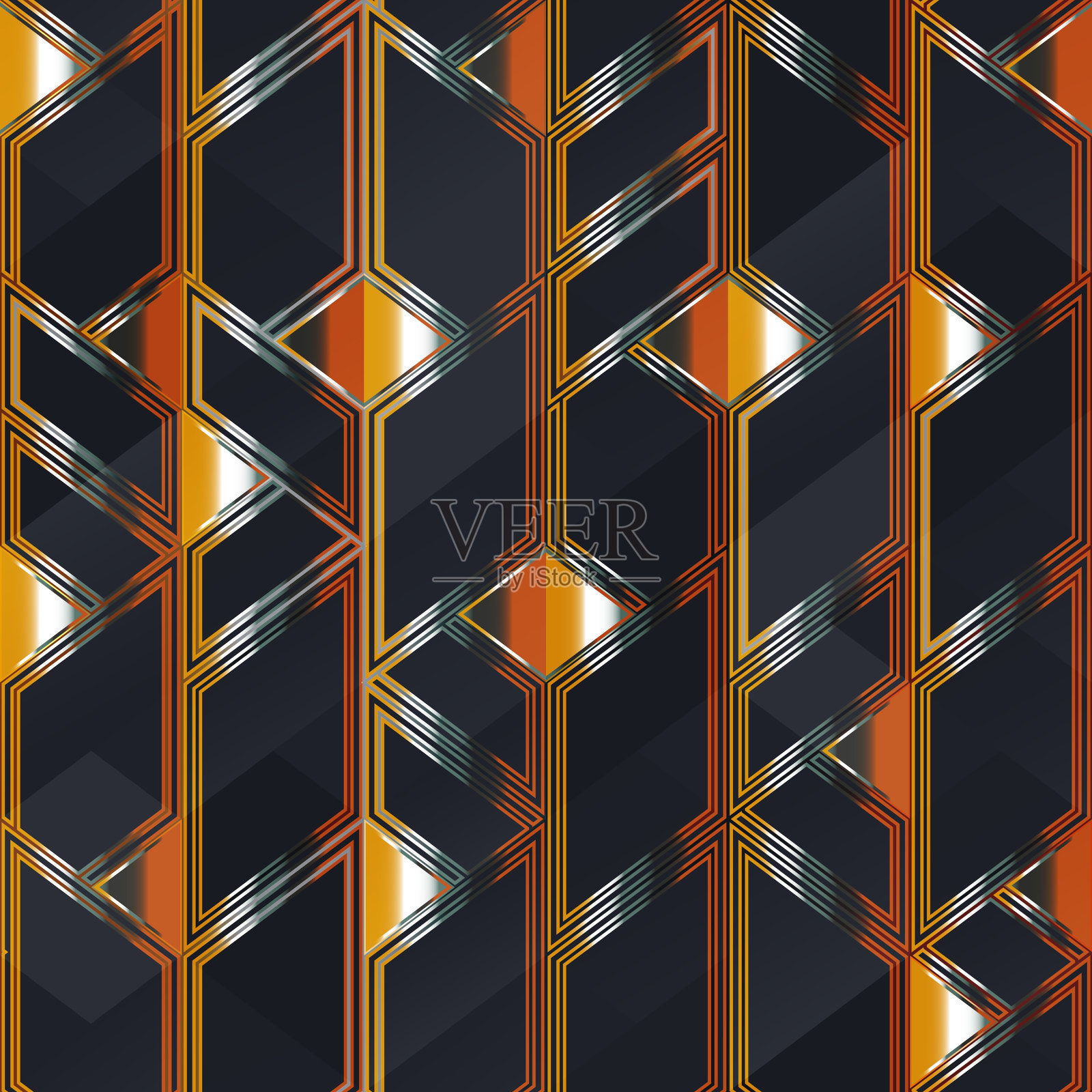 金属马赛克无缝图案插画图片素材