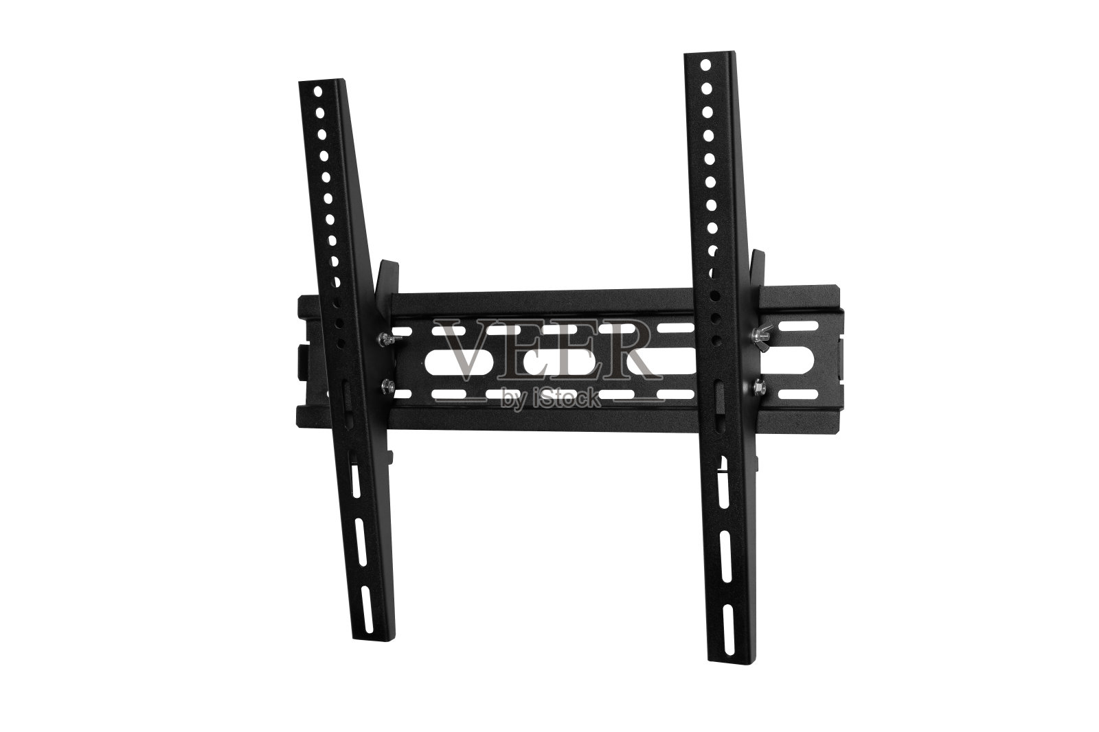 电视设备的黑色支架，隔离在白色上照片摄影图片