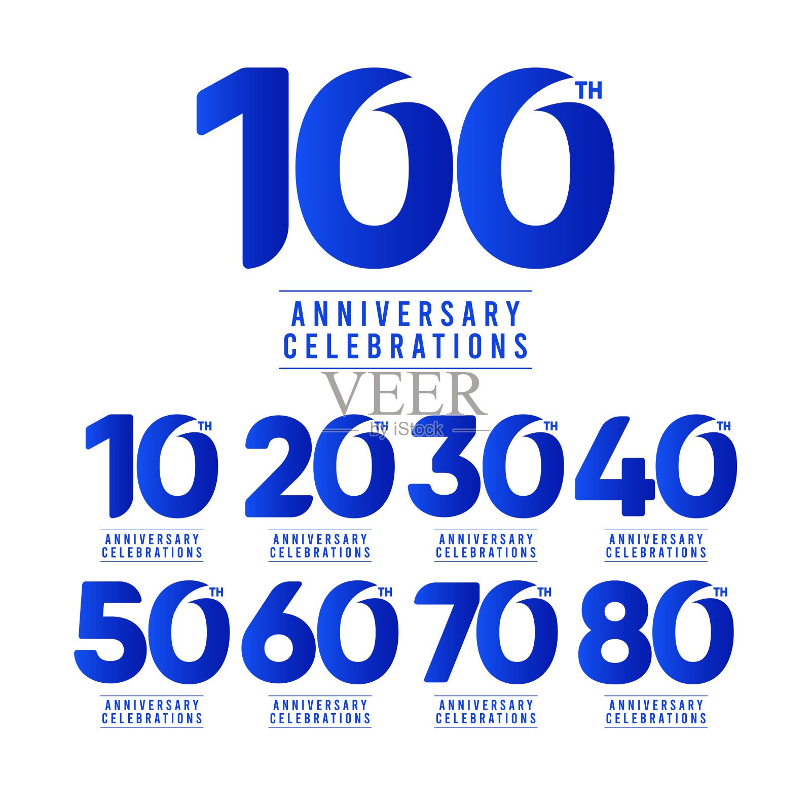 100周年庆典矢量模板设计插图插画图片素材