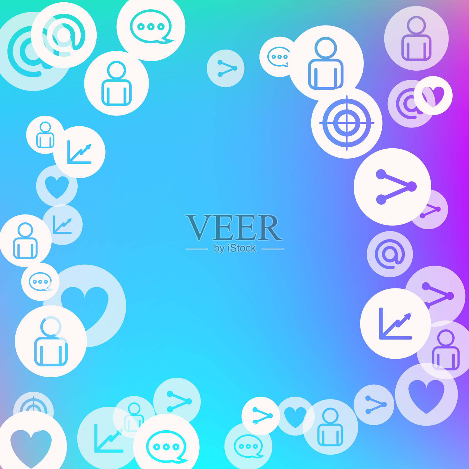 社交媒体营销，沟通网络插画图片素材