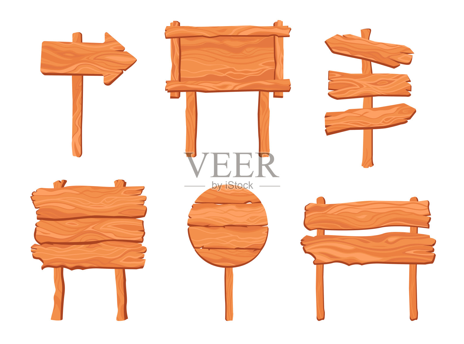 质朴的木制路标设置设计元素图片