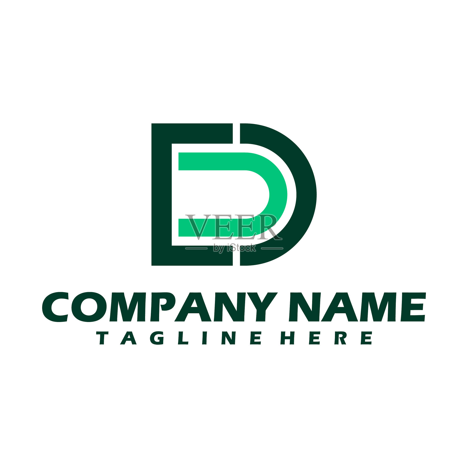 D点标识设计模板六边形D图标插画图片素材