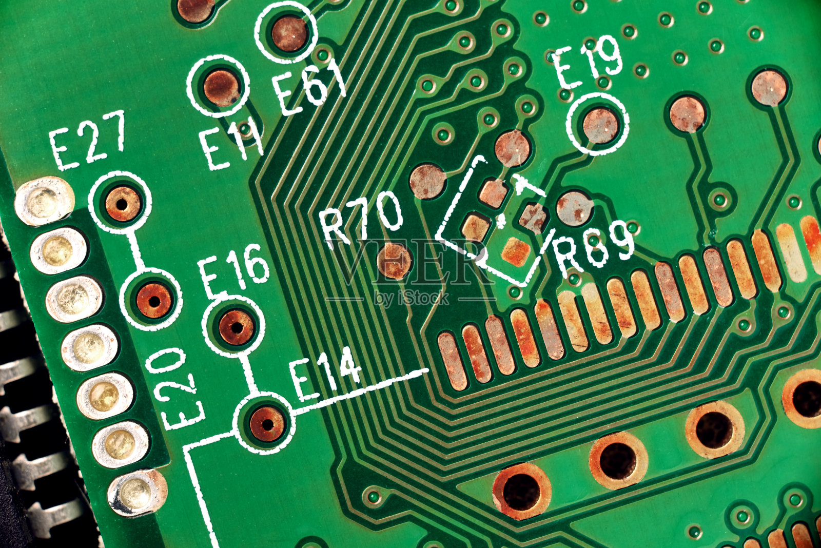 打印绿色电脑电路板微距照片照片摄影图片