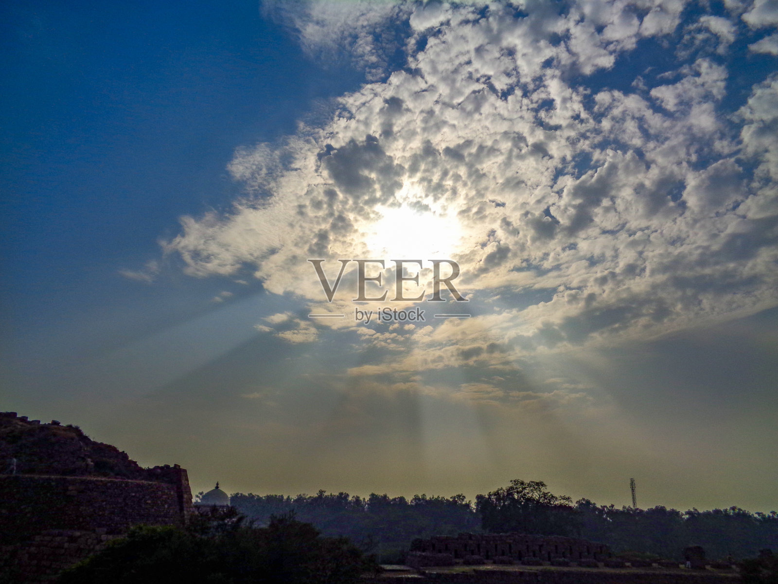 Tughlaqabad堡古莫卧儿建筑纪念碑在德里照片摄影图片