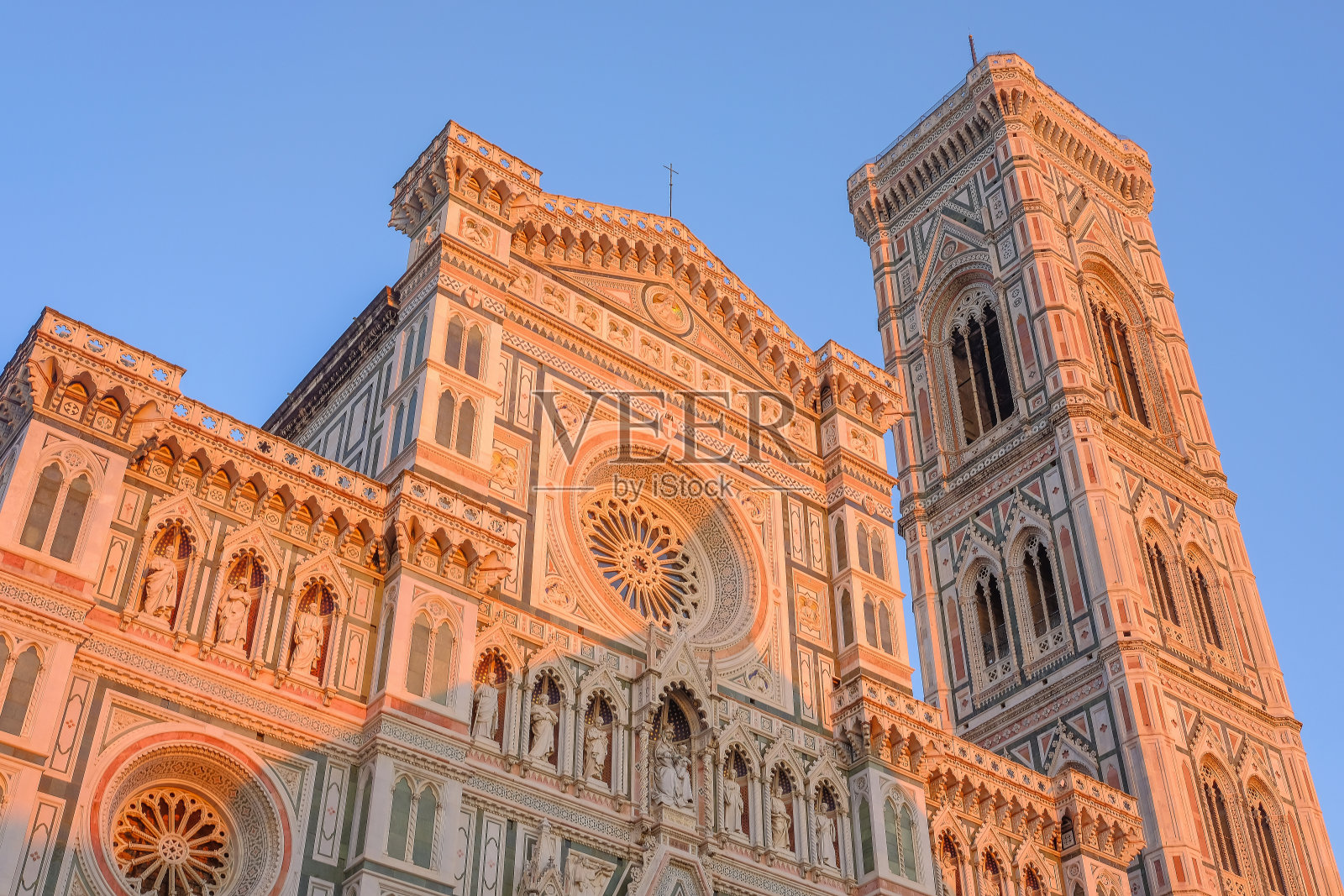 夕阳下的圣母大教堂，佛罗伦萨，托斯卡纳，意大利，欧洲照片摄影图片