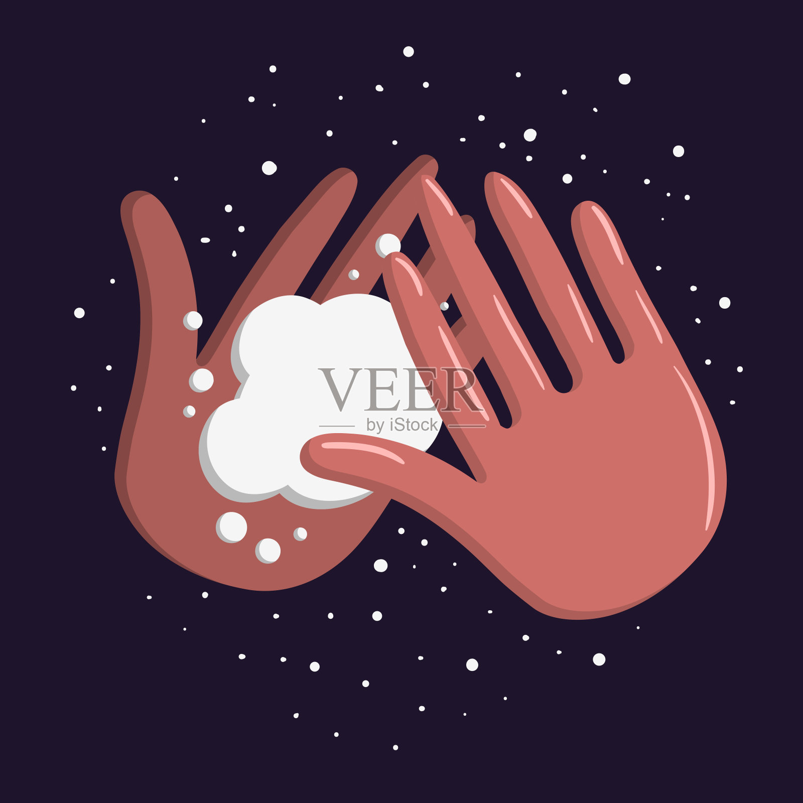 洗手矢量手绘插图设计。插画图片素材