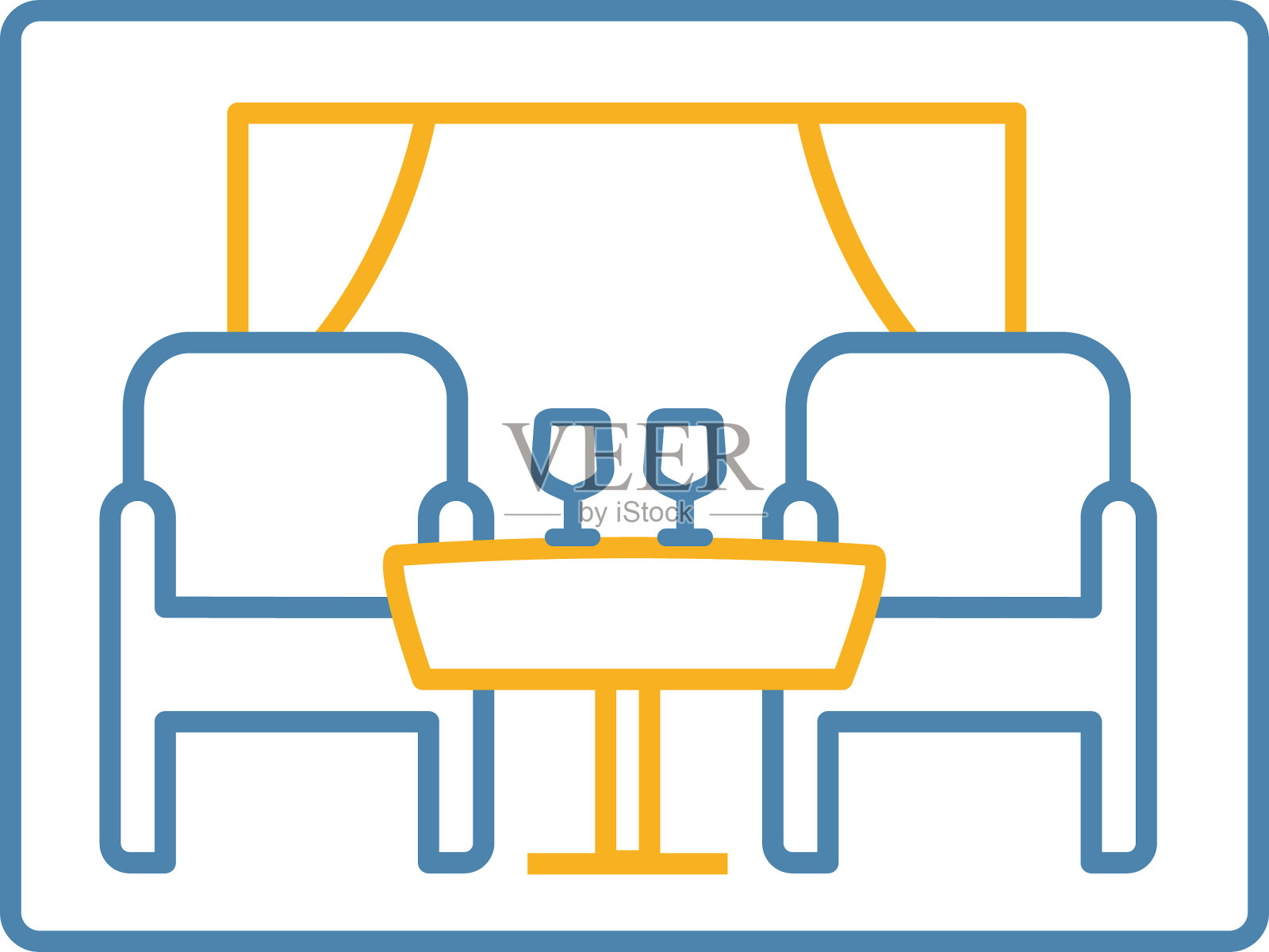 餐厅彩色图标插画图片素材