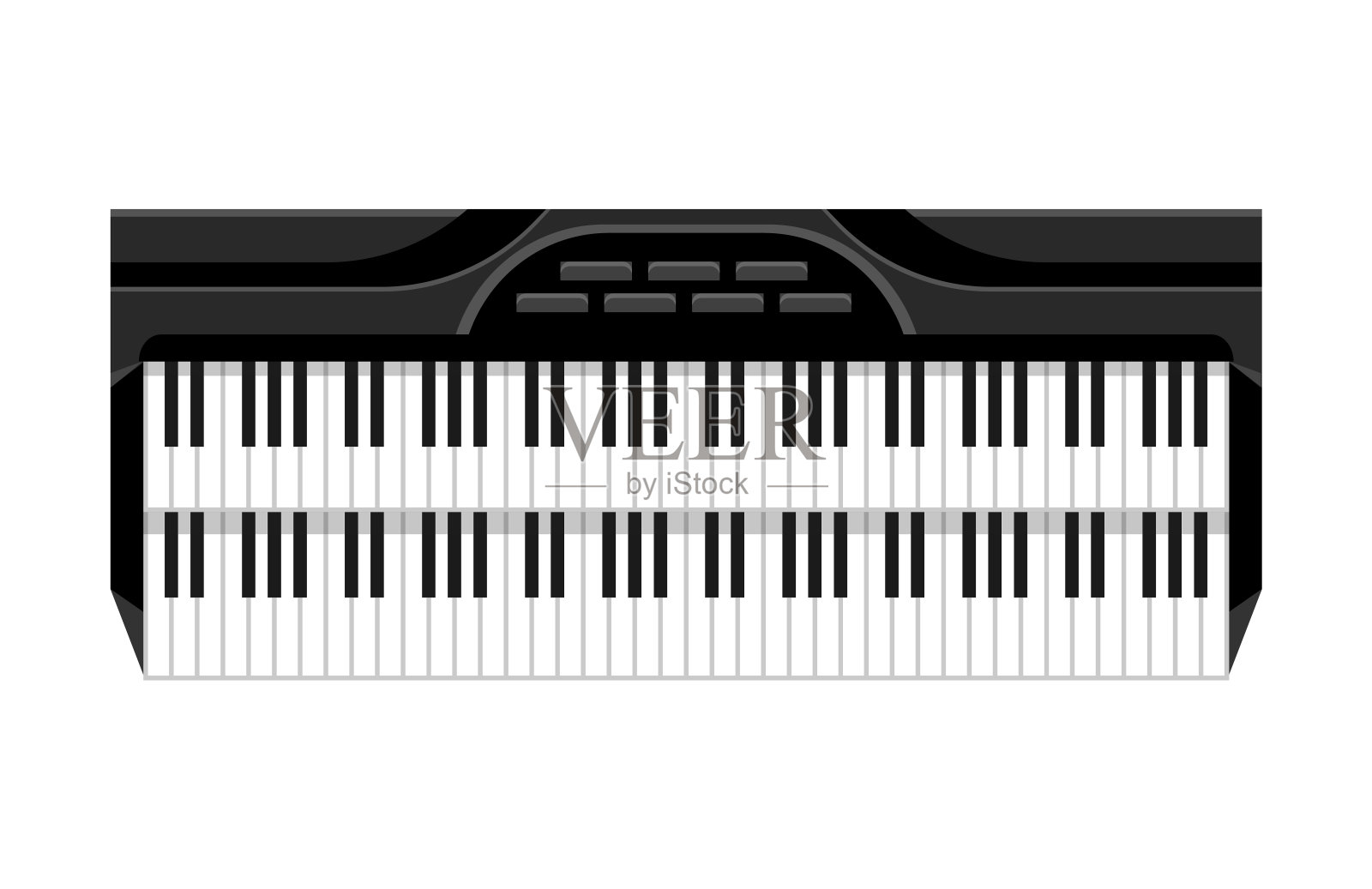 音乐键盘乐器。孤立的图像键盘。矢量插图-音乐家设备。音乐爱好者的工具设计元素图片