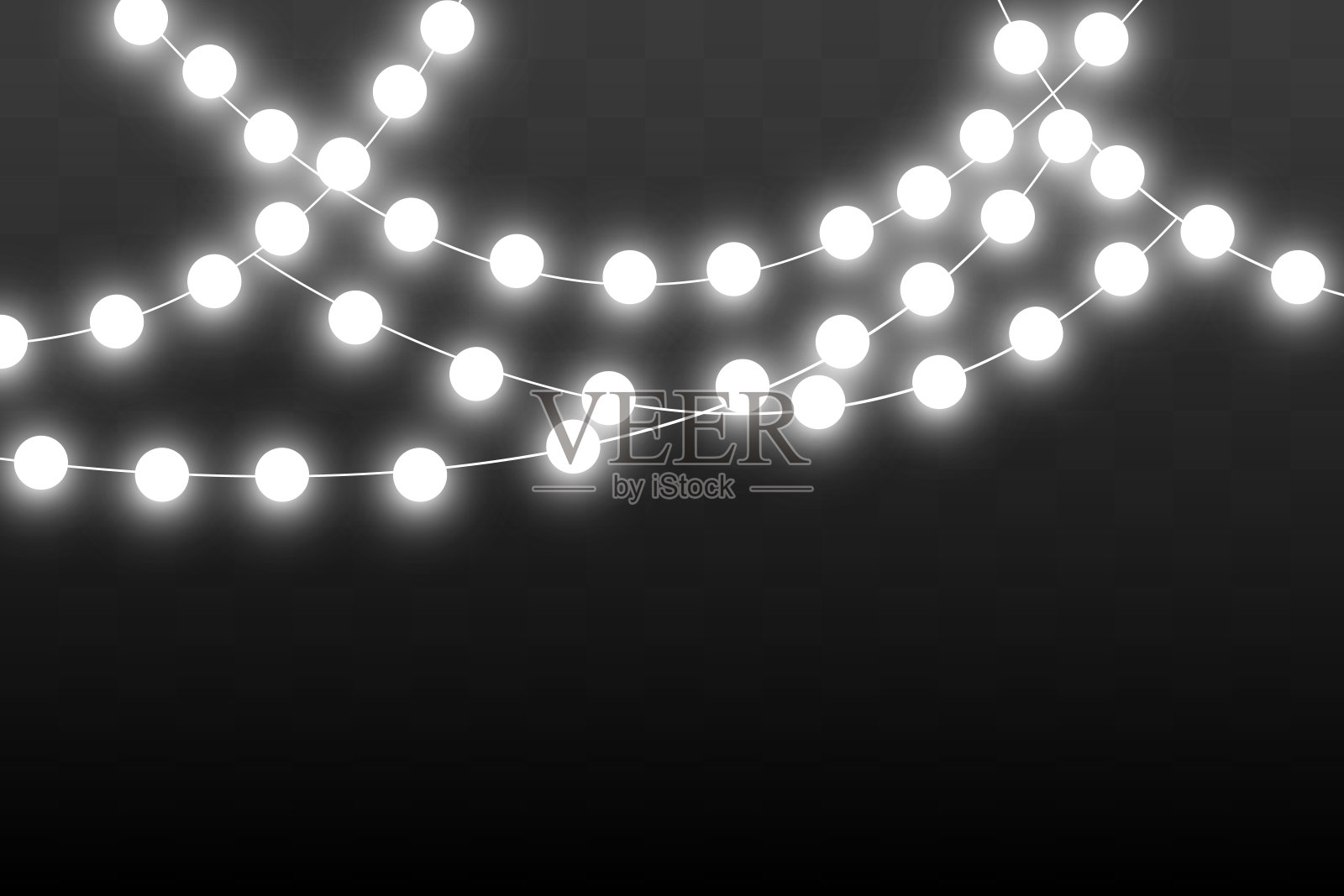 圣诞灯孤立在透明的背景。圣诞节的花环。插画图片素材