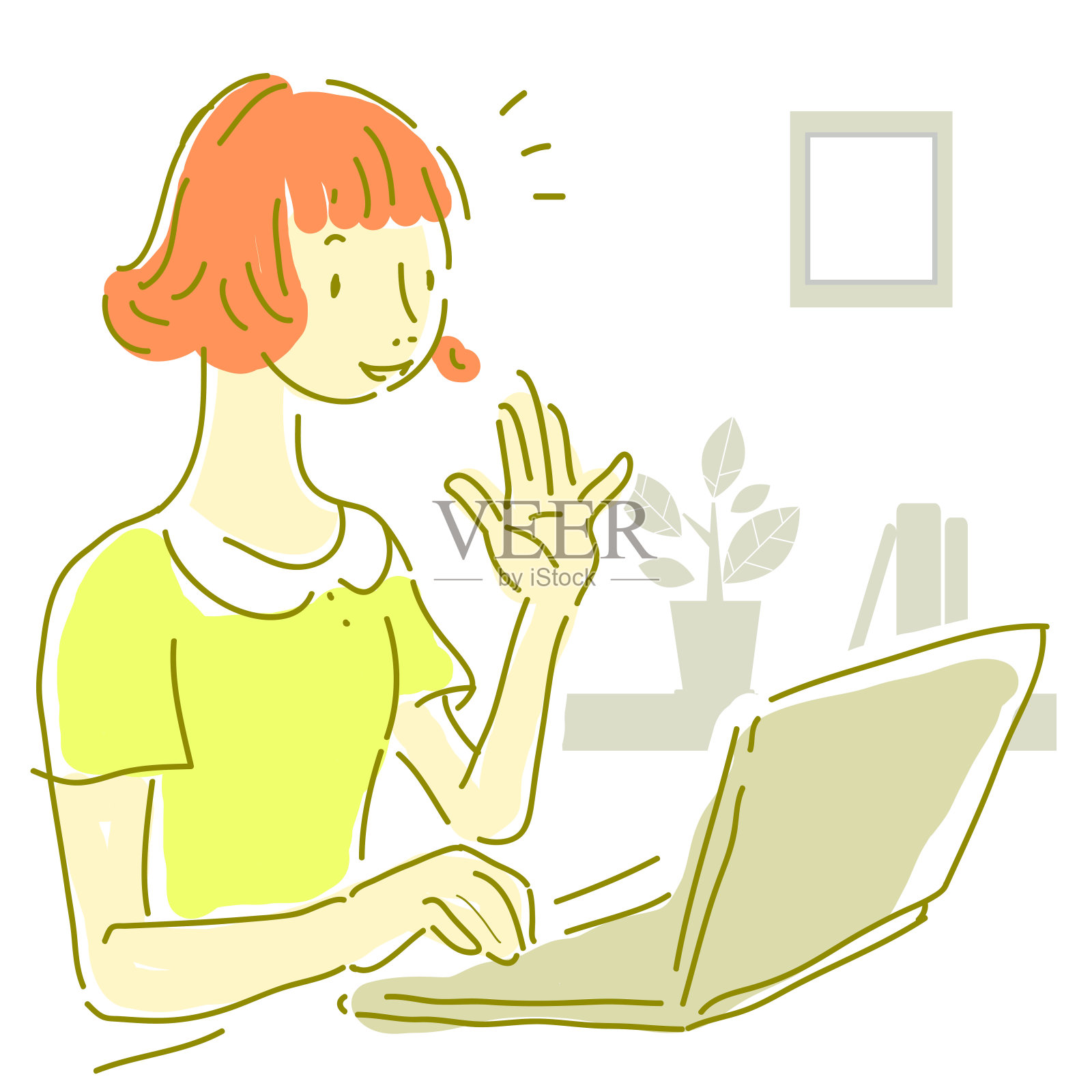 在线交流、工作、教育和聊天插画图片素材