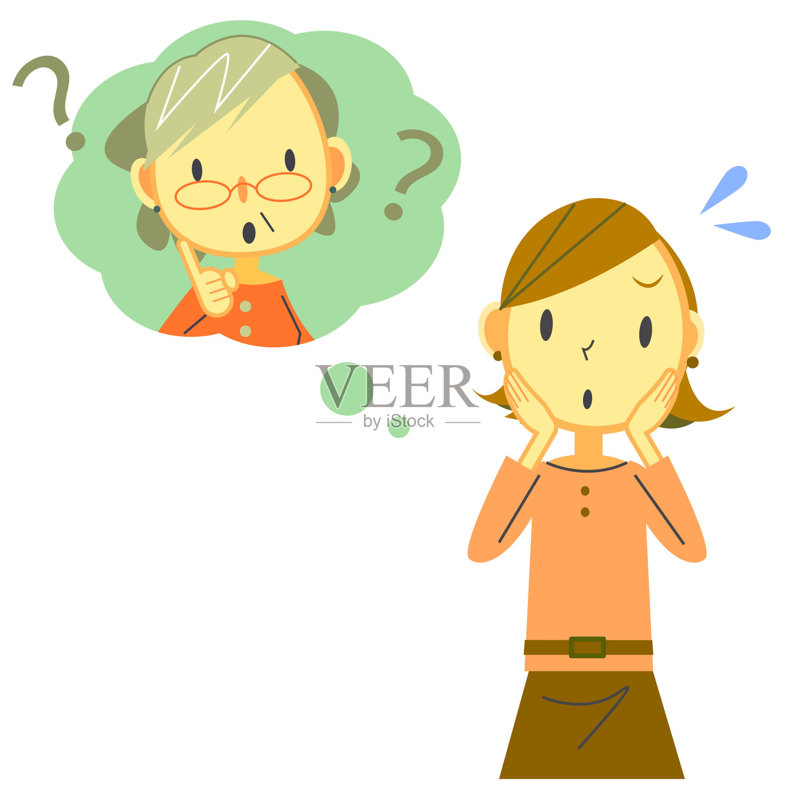 老年妇女保健、痴呆症插画图片素材