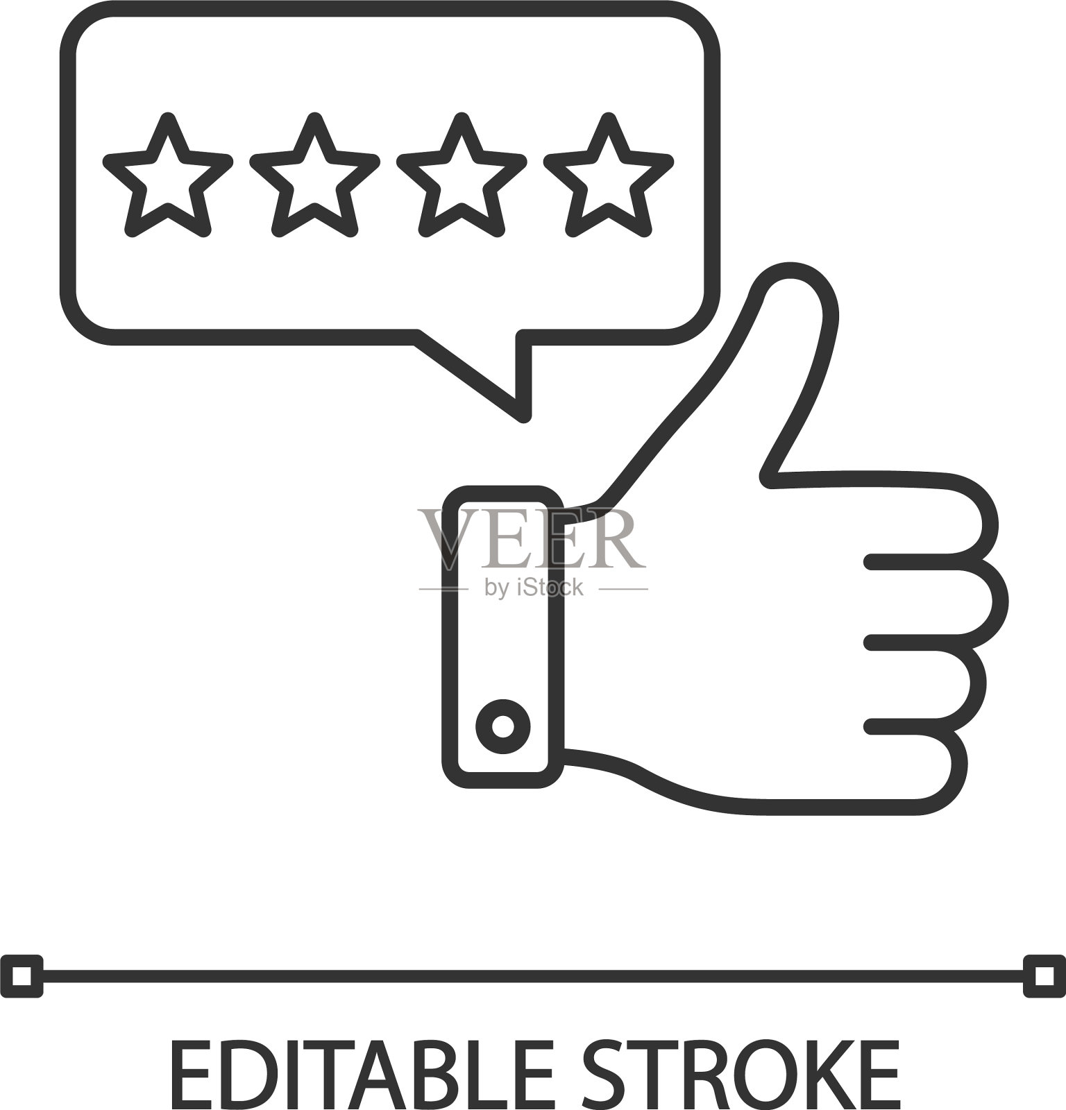 五星评级线性图标插画图片素材