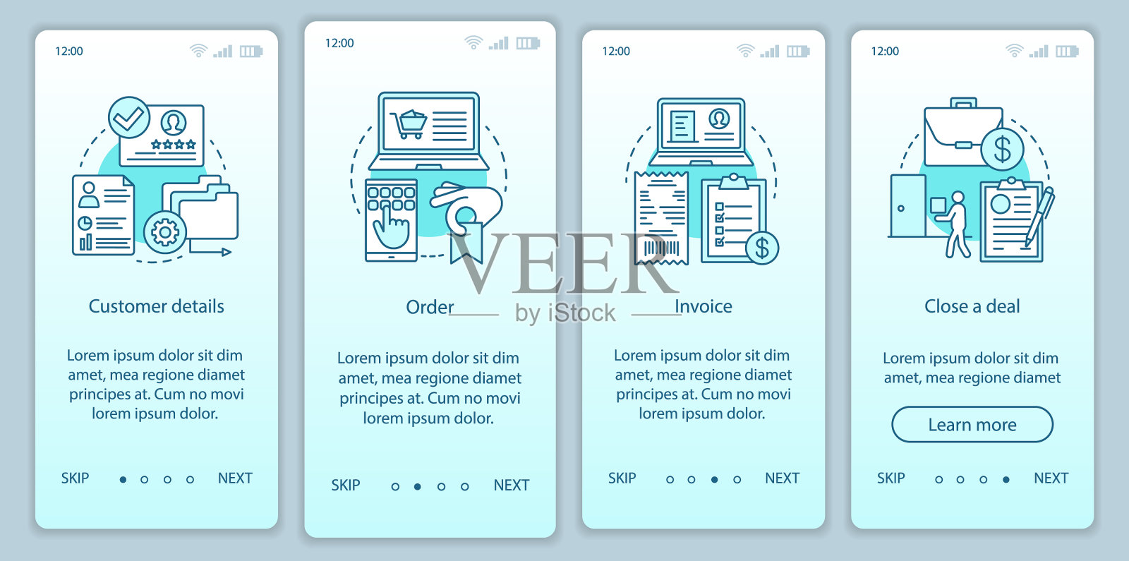 在手机应用页面屏幕上进行销售设计模板素材