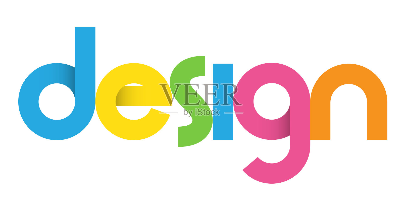 设计彩色字体横幅插画图片素材