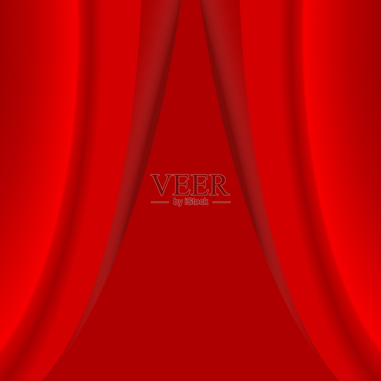 半开的红窗帘。现实的矢量图插画图片素材