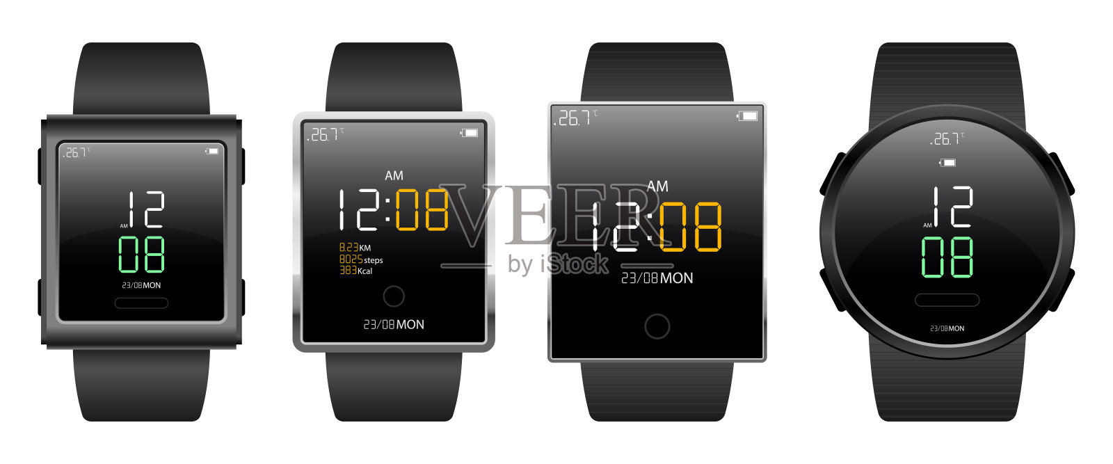 智能手表设备矢量设计插图孤立在白色背景插画图片素材