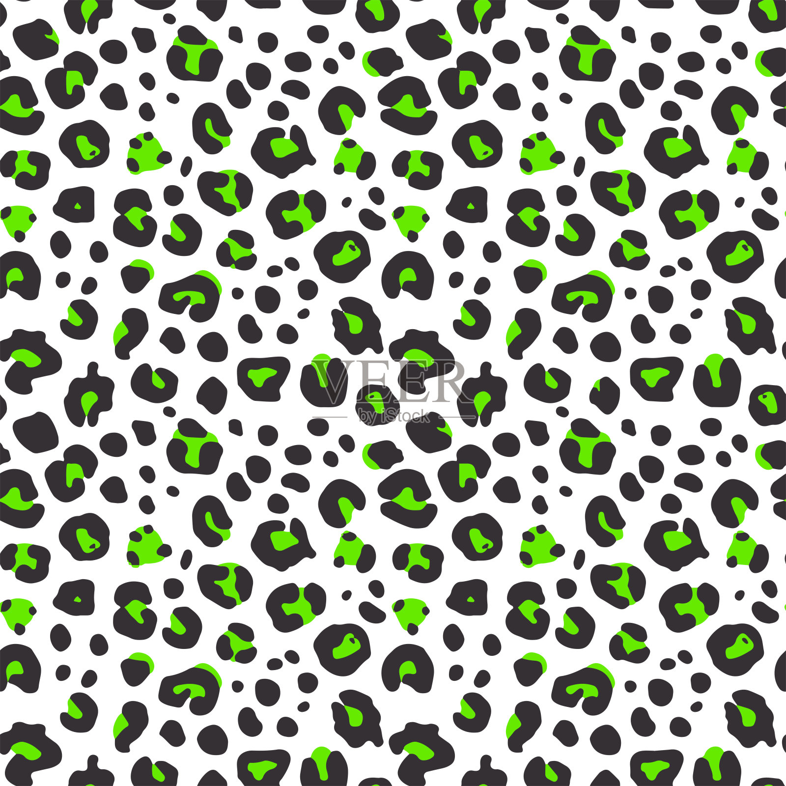 全无缝豹豹动物皮图案。插画图片素材