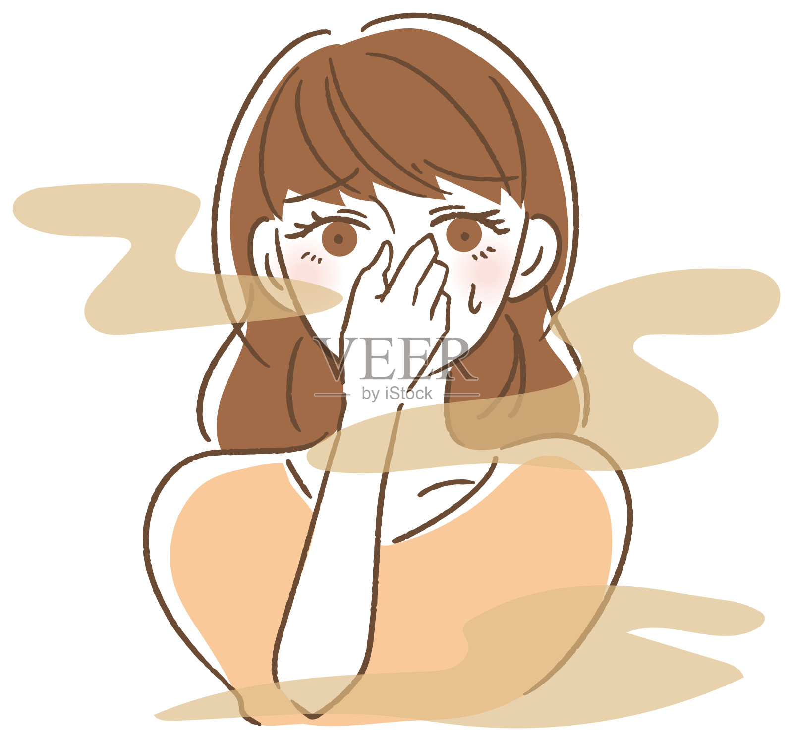 口臭女性插画插画图片素材