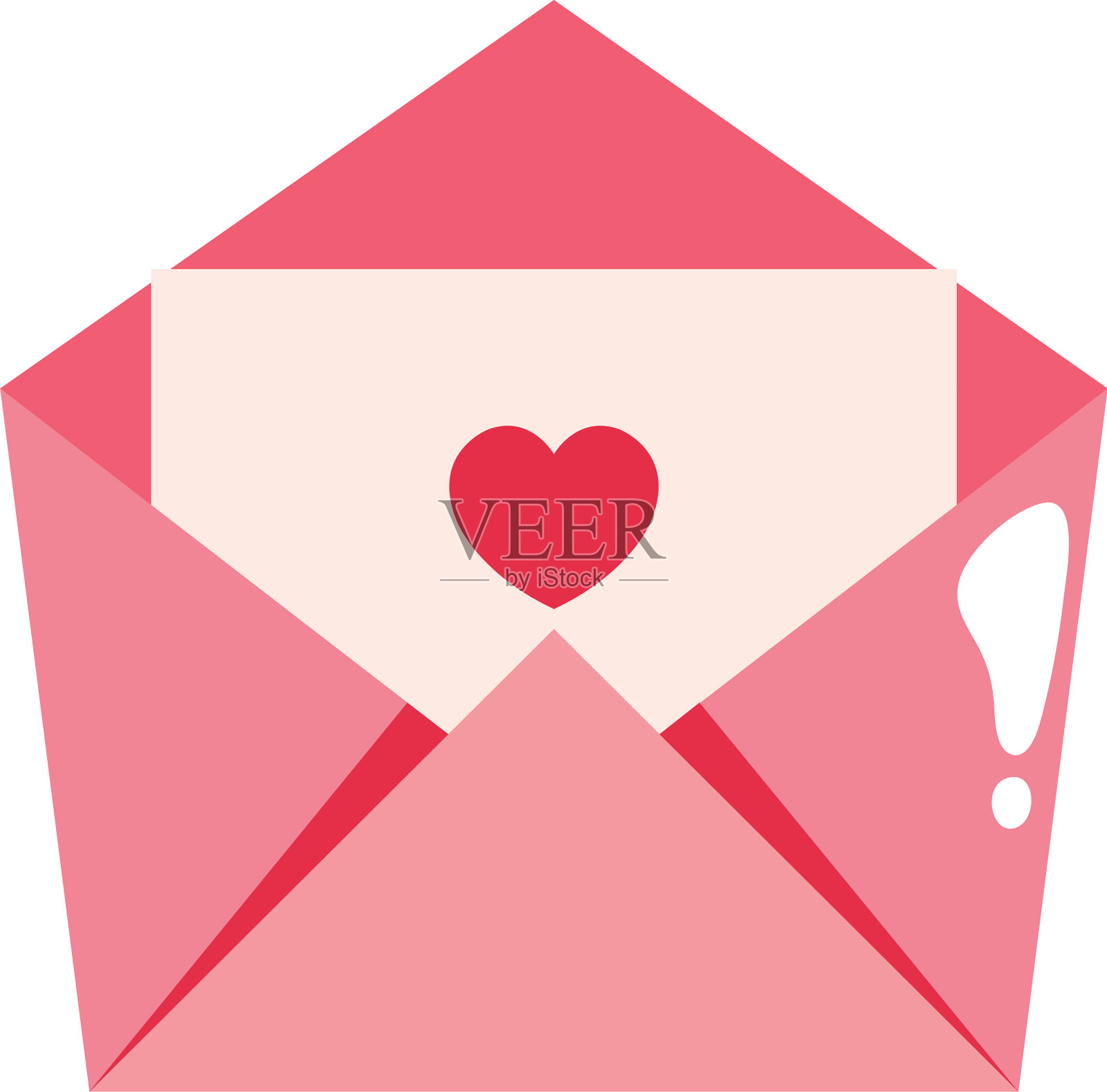 信封邮件与心隔离图标设计元素图片