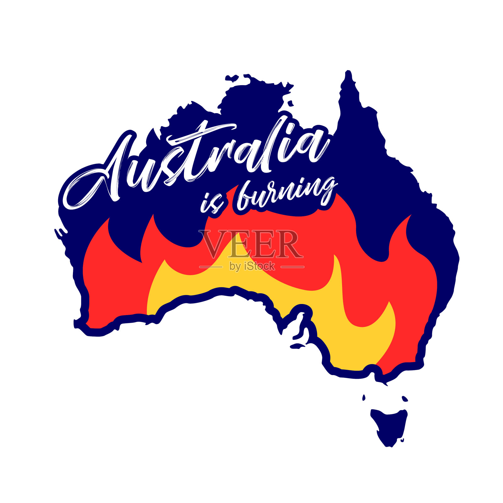 澳大利亚火灾自然灾害地图设计元素图片