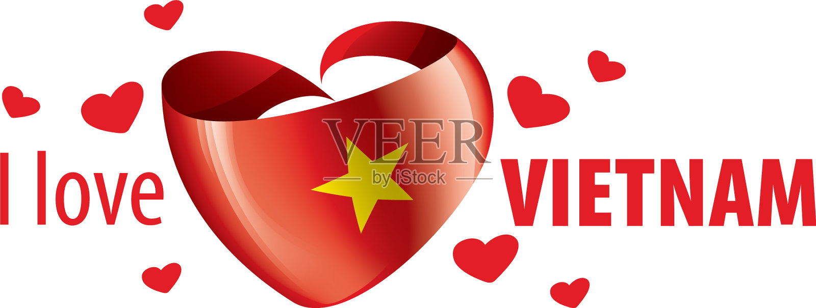 越南国旗形状插画图片素材