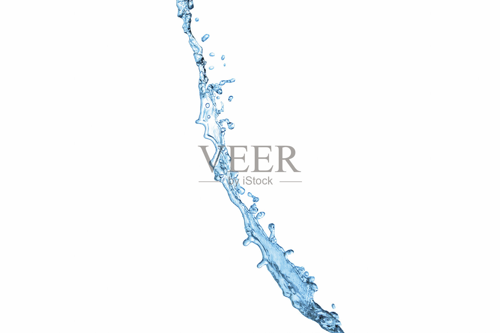 水花孤立在白色背景。清水的概念。有选择性的重点照片摄影图片