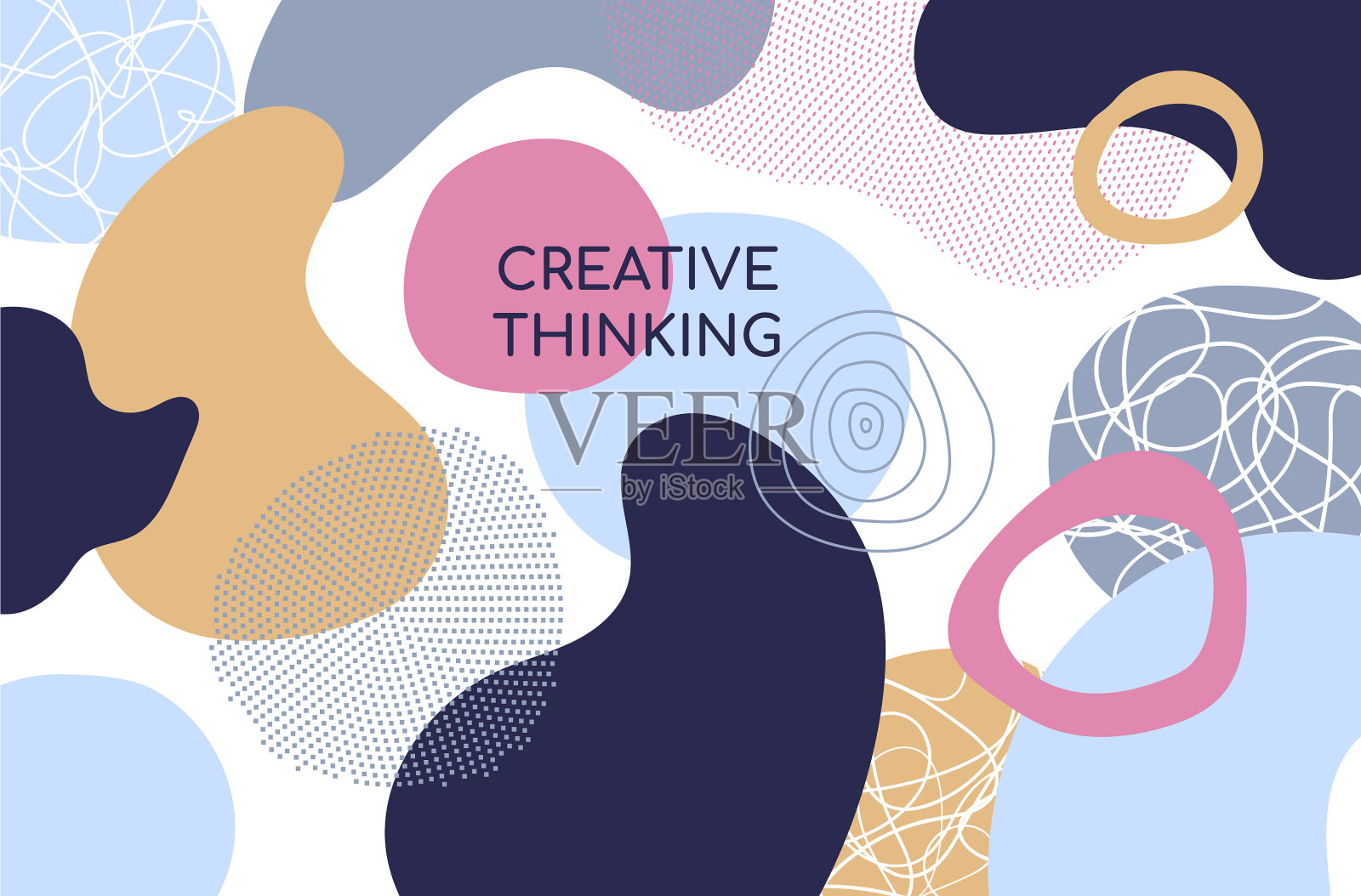 抽象几何形状平面设计风格插画图片素材