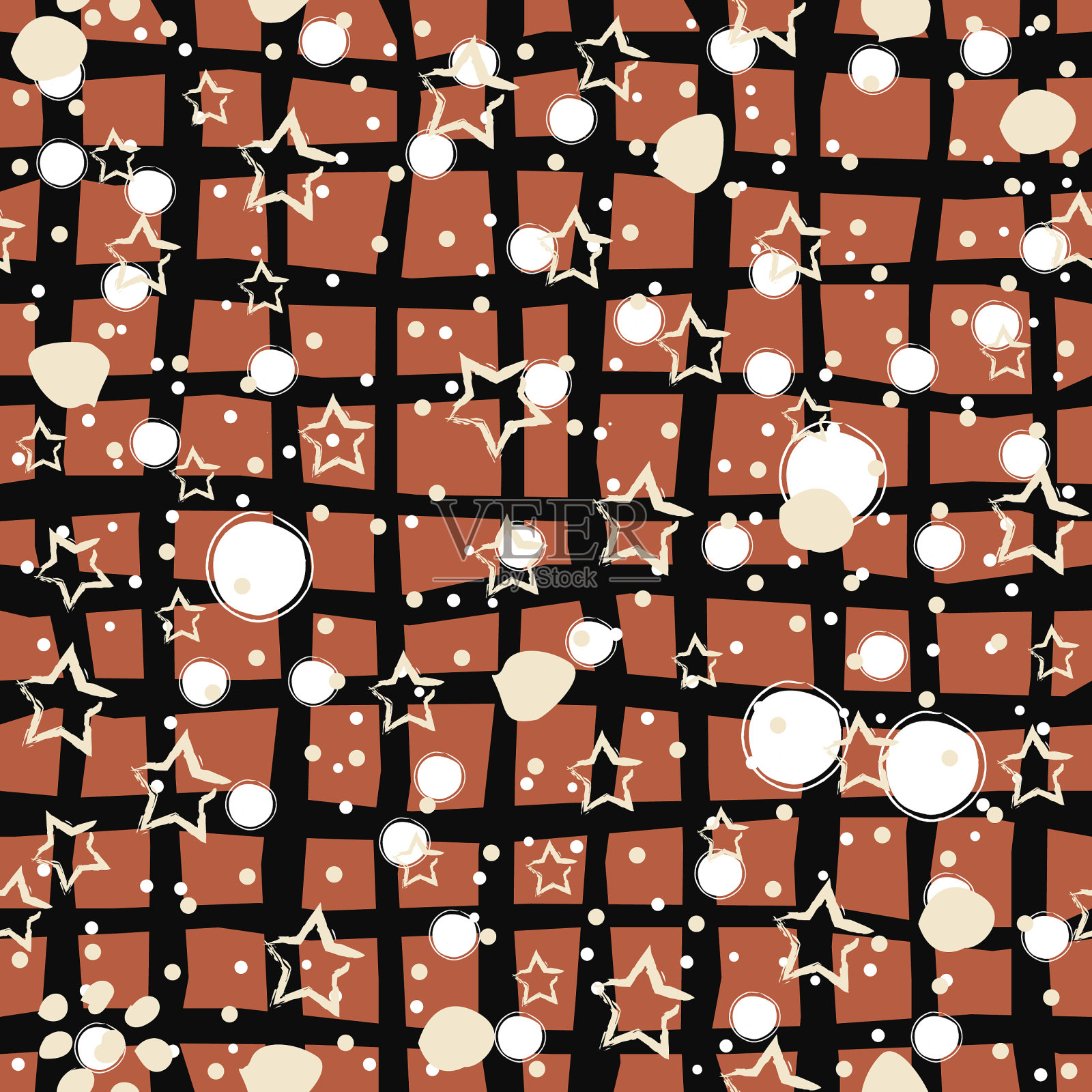 无缝抽象背景与星星插画图片素材