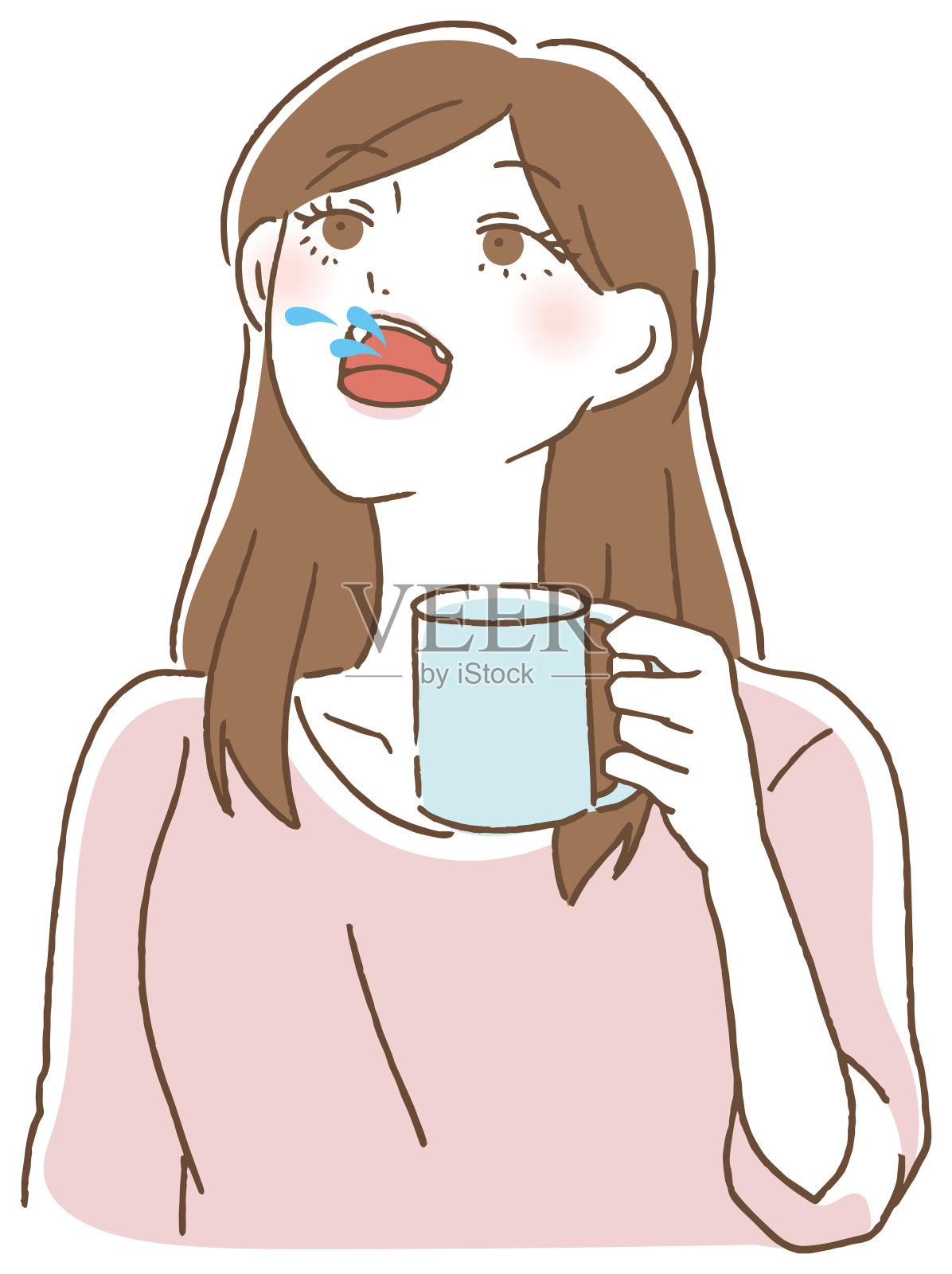 女人漱口设计元素图片