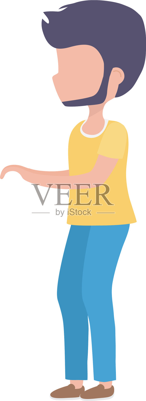 年轻人行走人物卡通图标设计元素图片