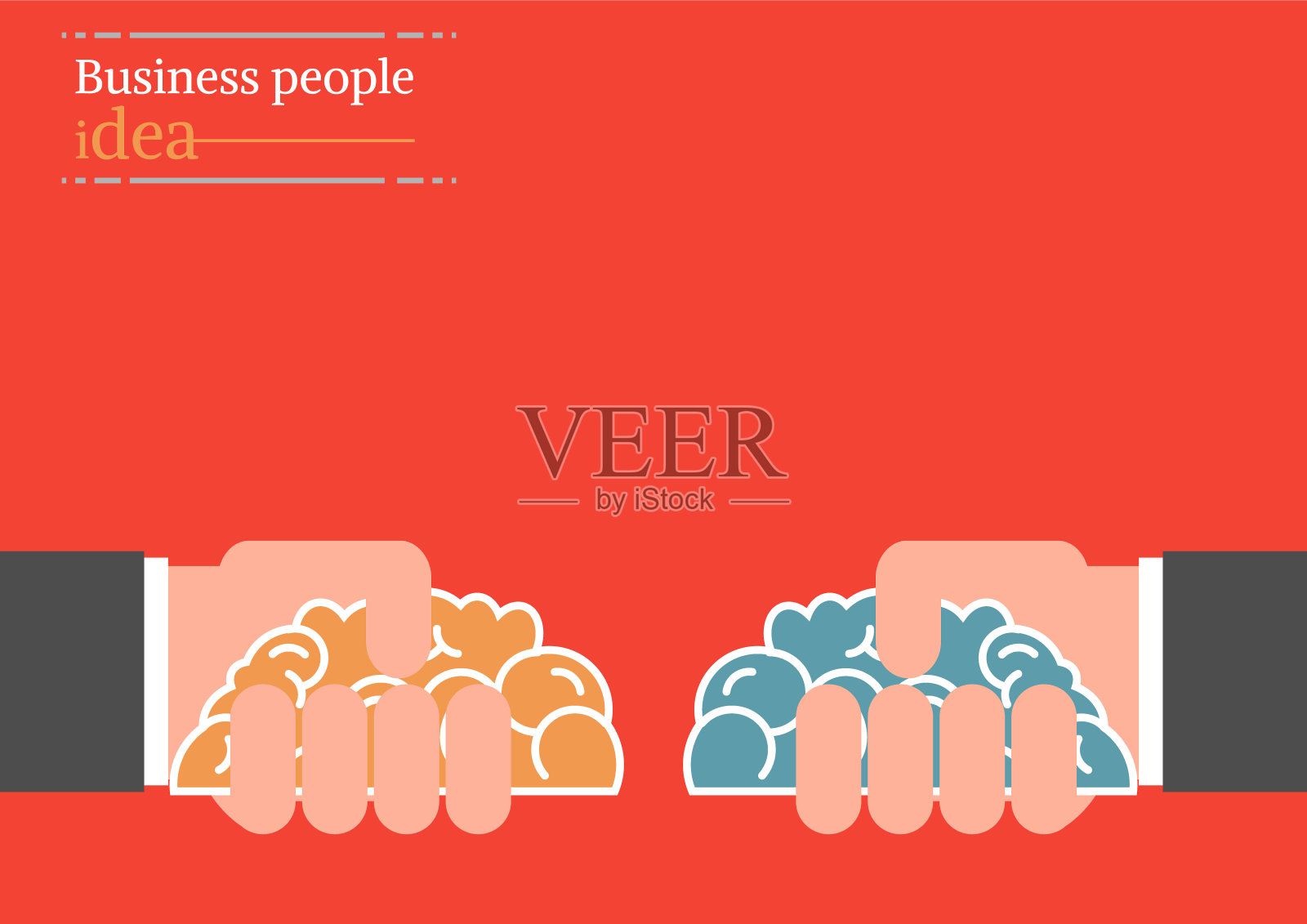 信息图用手交换思想的图像和思想的矢量图相互说明插画图片素材