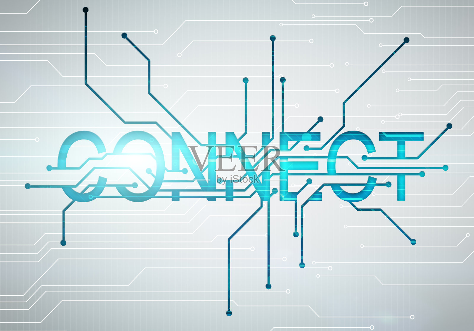 数字图像将字概念与电路芯片连接起来插画图片素材