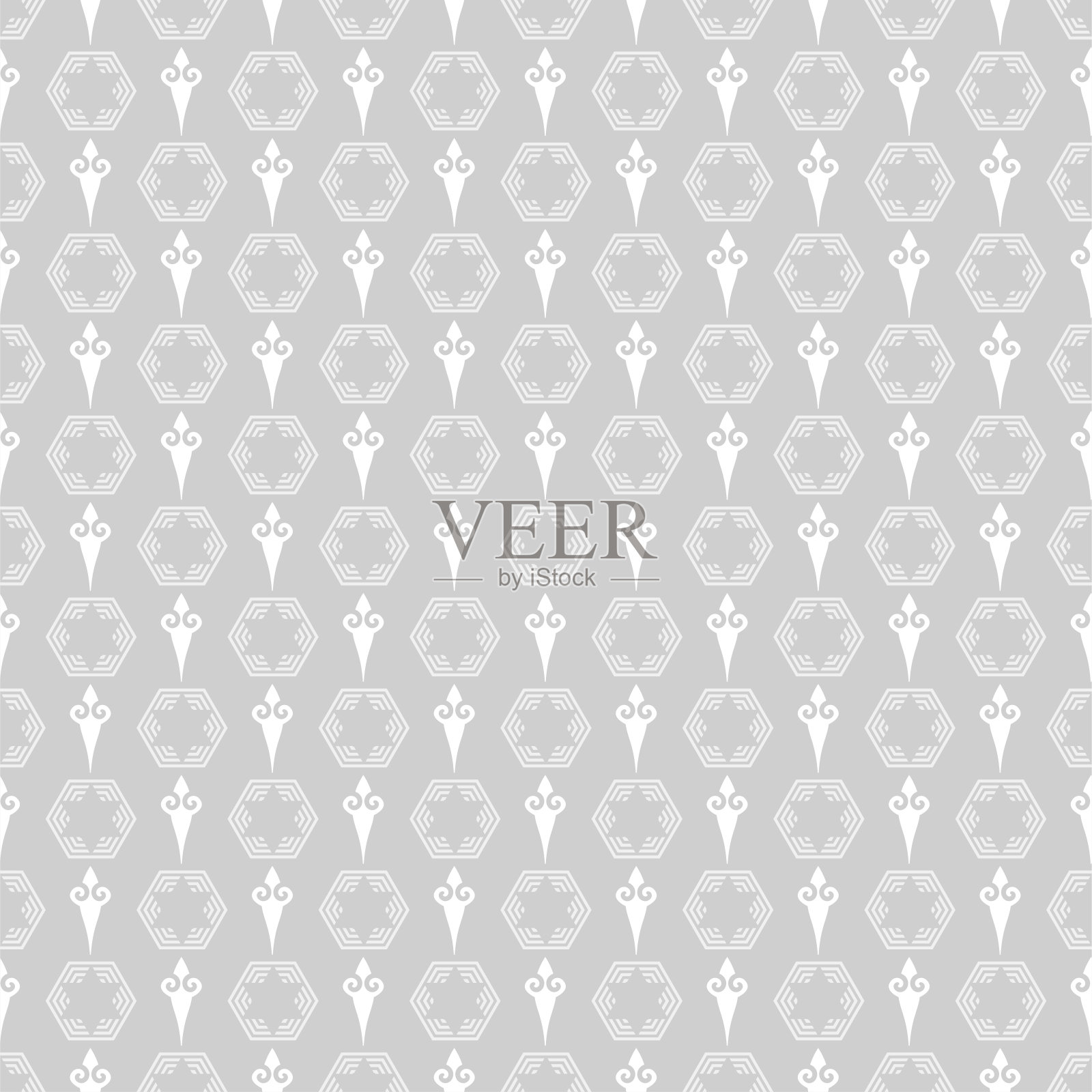 银色装饰墙纸|无缝图案|复古背景|矢量图像插画图片素材