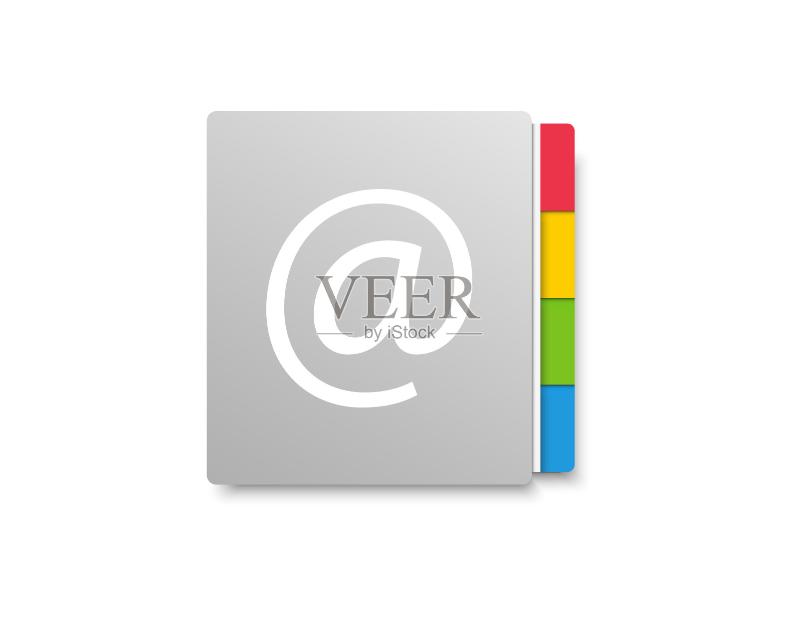 地址簿。电子邮件的书。手机或笔记本电脑上的应用程序图标。插画图片素材