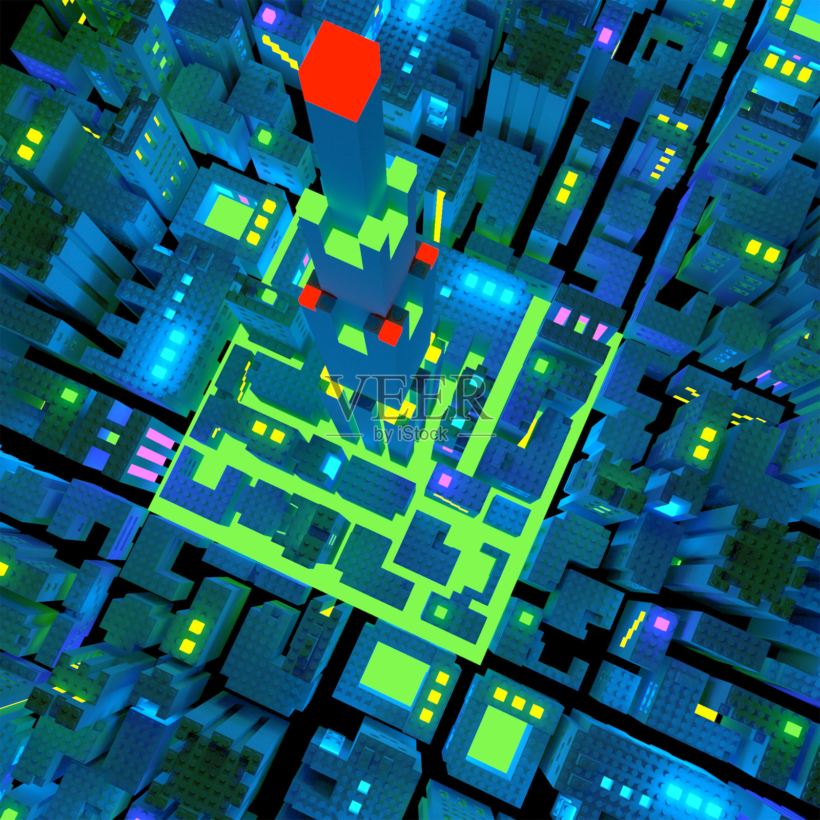 未来城市霓虹照片摄影图片